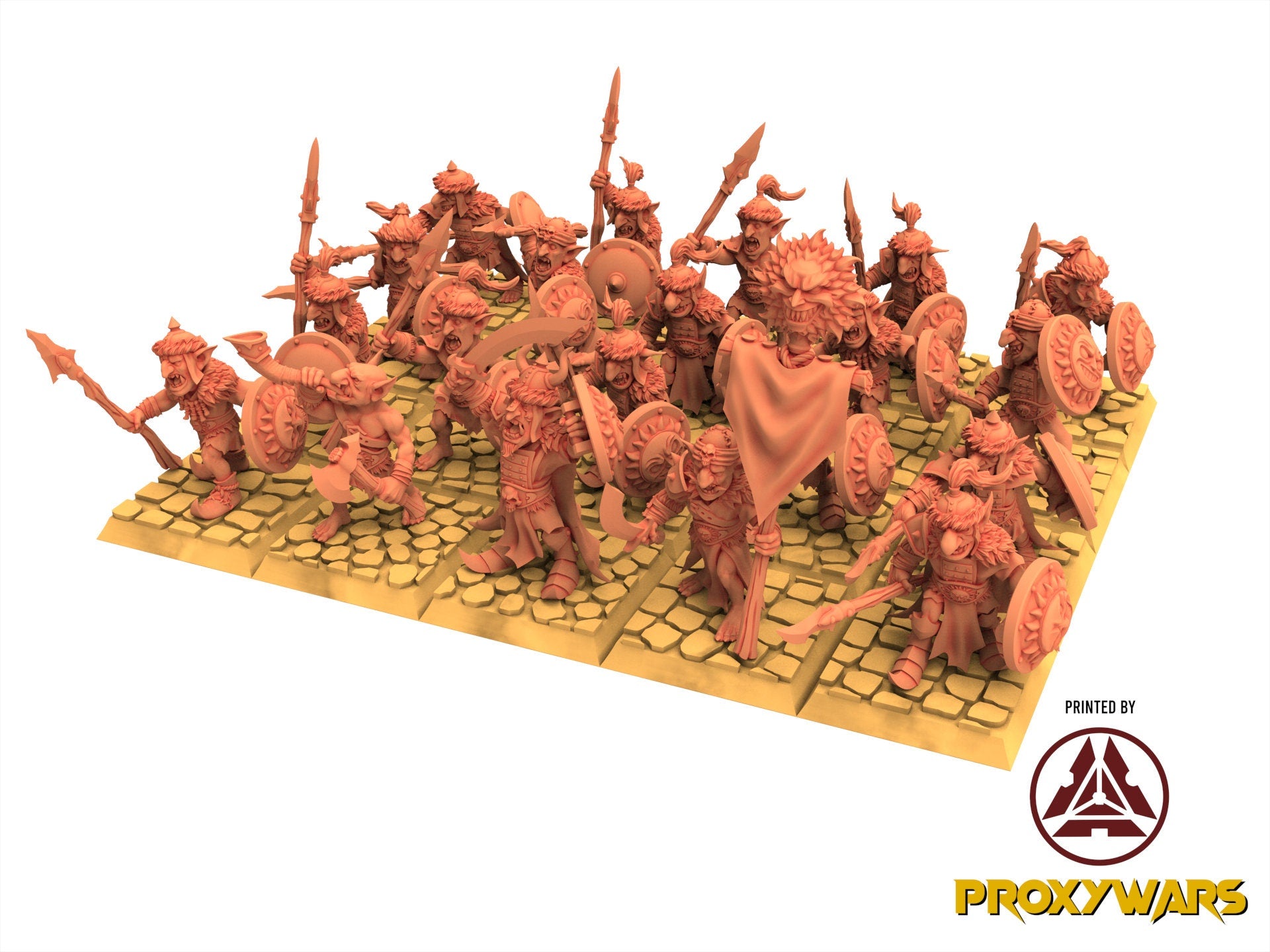 Orc & Goblin - Goblins Desert with Lance - The Black horde, utilisables pour Oldhammer, king of wars, 9th age