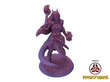 Load image into Gallery viewer, Whispers In The Wetlands - Hero - Tiefling Warlock, forbidden knowledge, Ennemy, Flesh of Gods, for Wargames, Dungeons &amp; Dragons TTRPG
