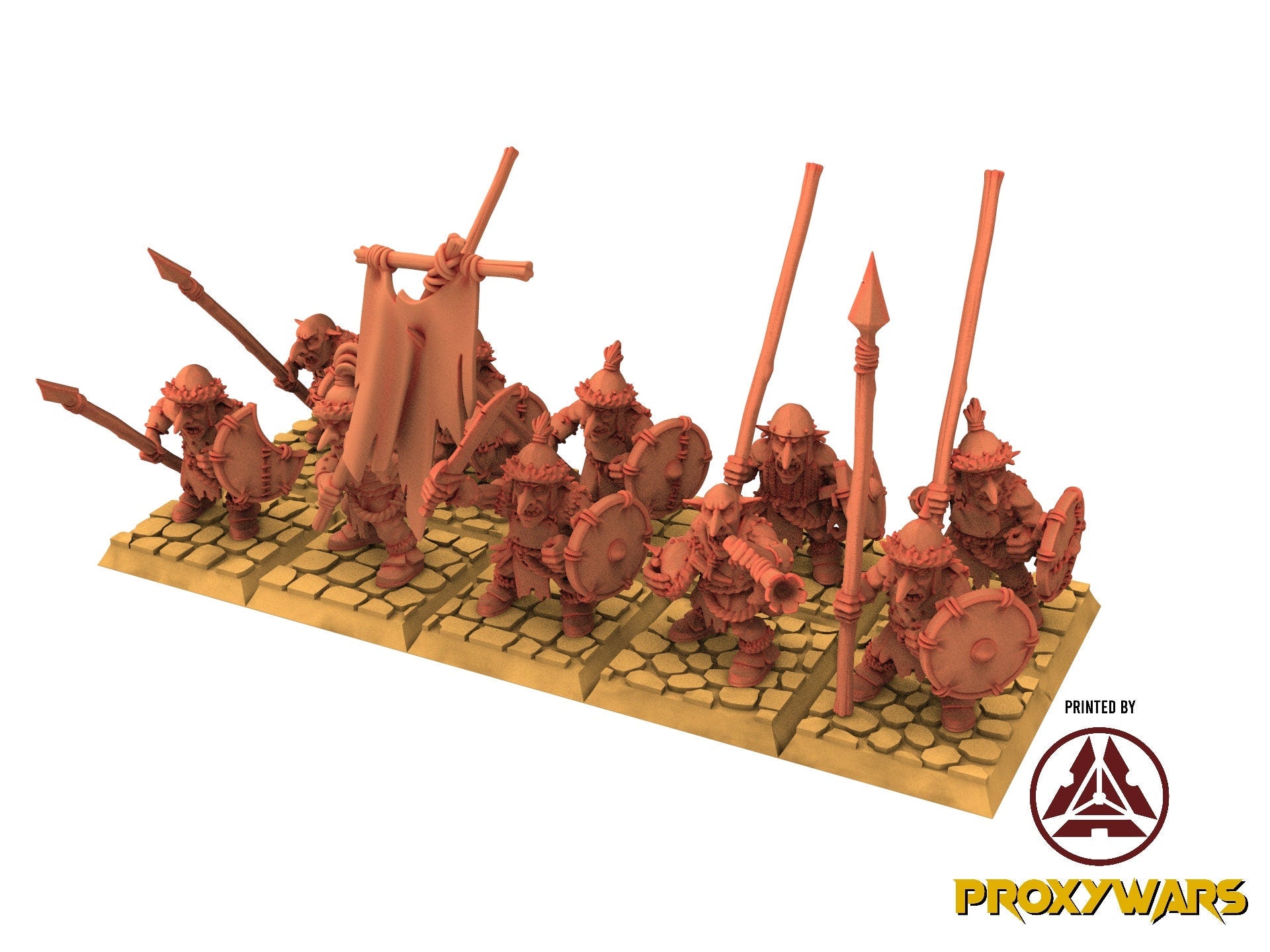 Orc & Goblin - Steppe Goblin Spearmen - The Black horde, usable for Oldhammer, king of wars, 9th age