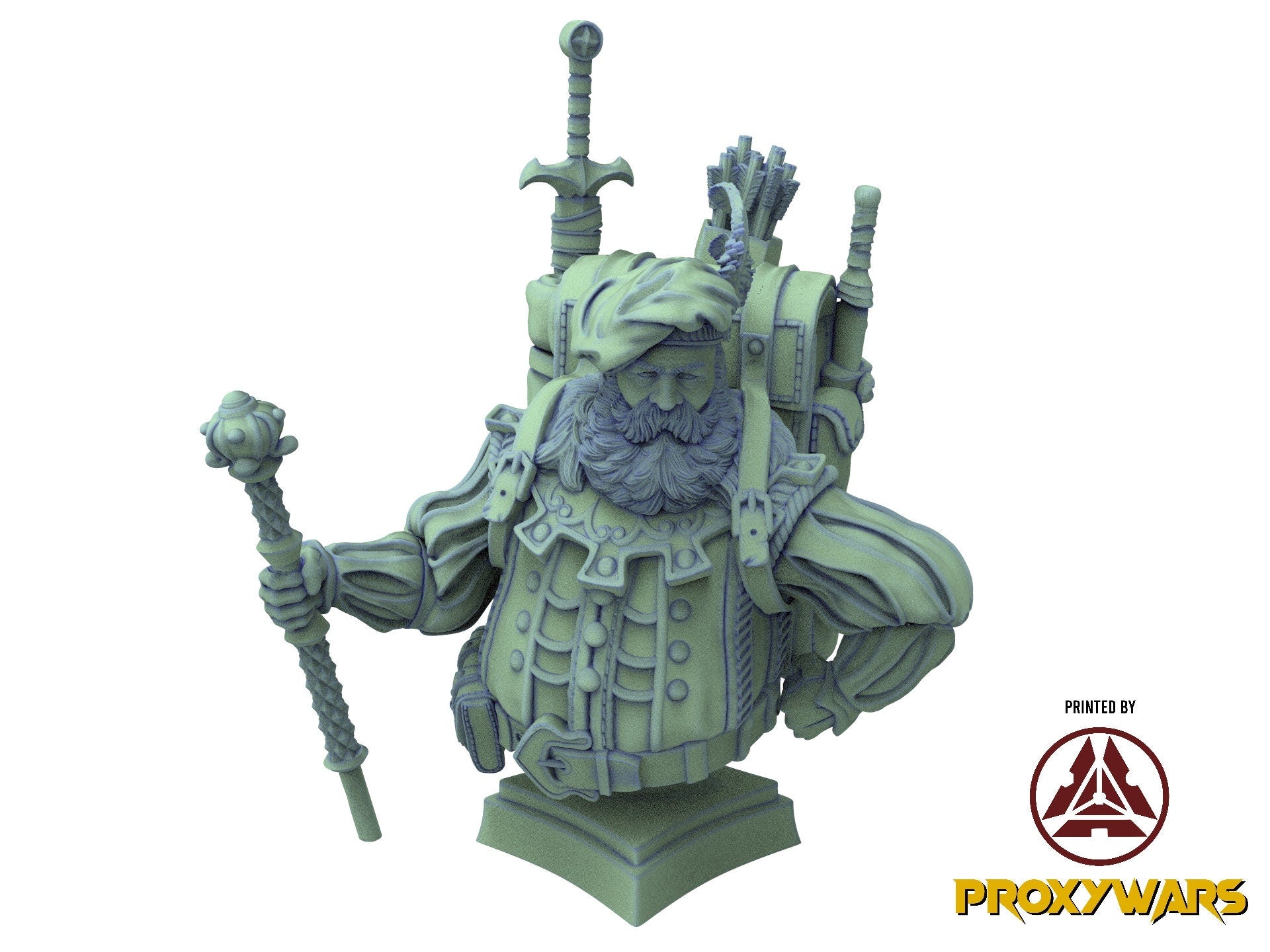 The tribal Gathering - Bust - Twinblade, fierce and proud warriors, Ennemy, Flesh of Gods, for Wargames, Dungeons & Dragons TTRPG