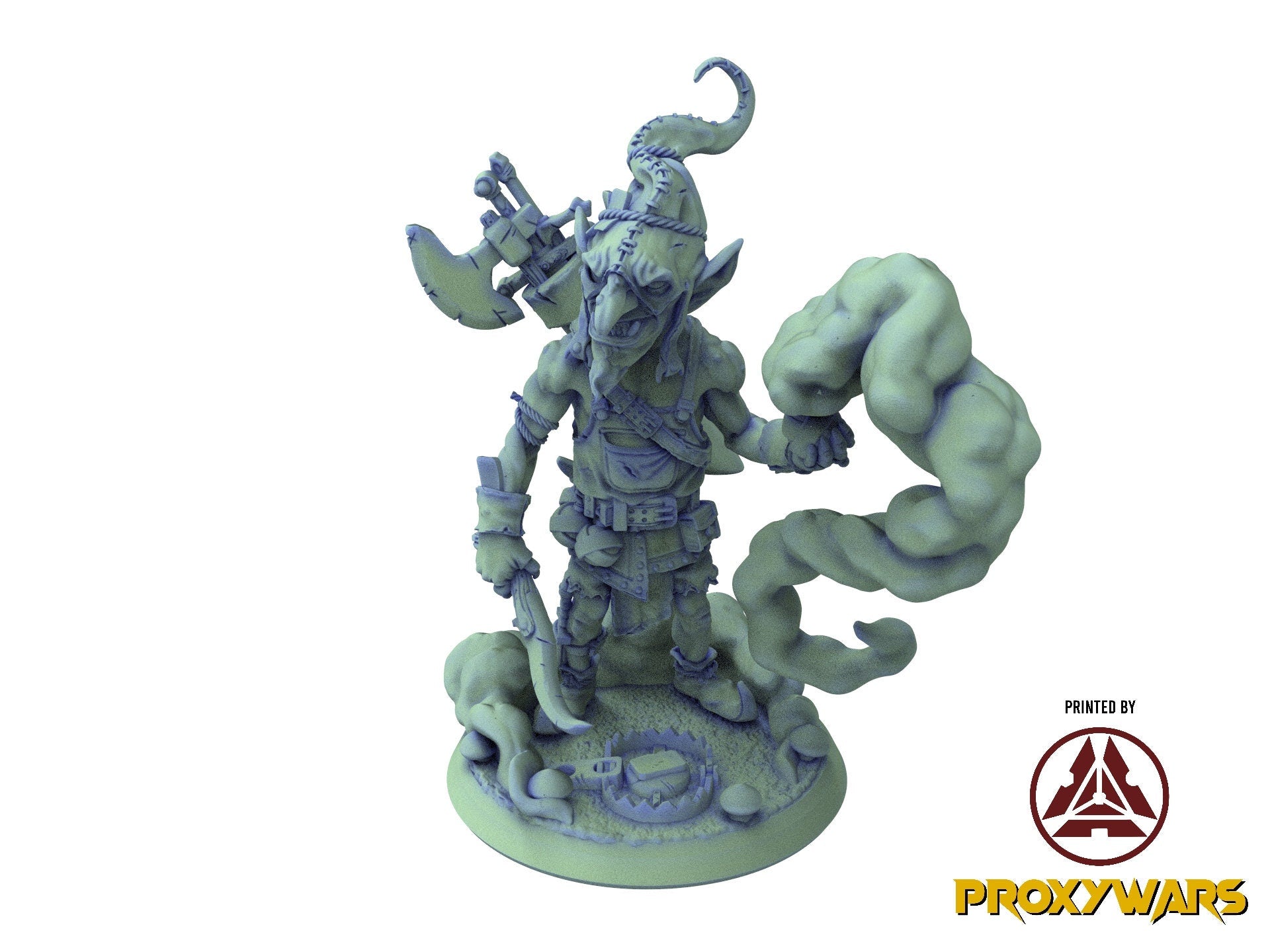 The tribal Gathering - Bust - Twinblade, fierce and proud warriors, Ennemy, Flesh of Gods, for Wargames, Dungeons & Dragons TTRPG