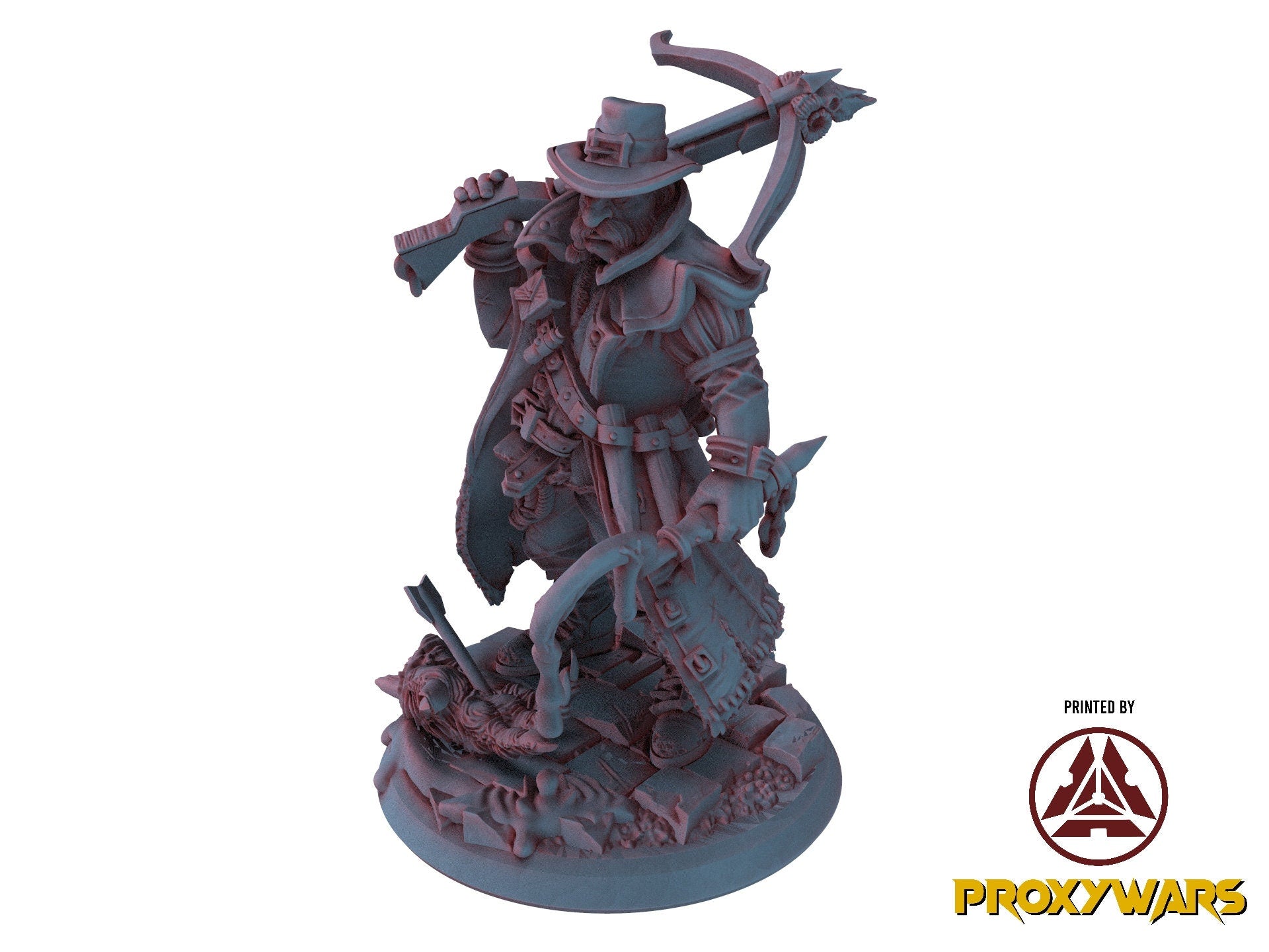 The Court Blood - Bust - Dwarf Creature Hunter, creatures of darkness, Ennemy, Flesh of Gods, for Wargames, Dungeons & Dragons TTRPG