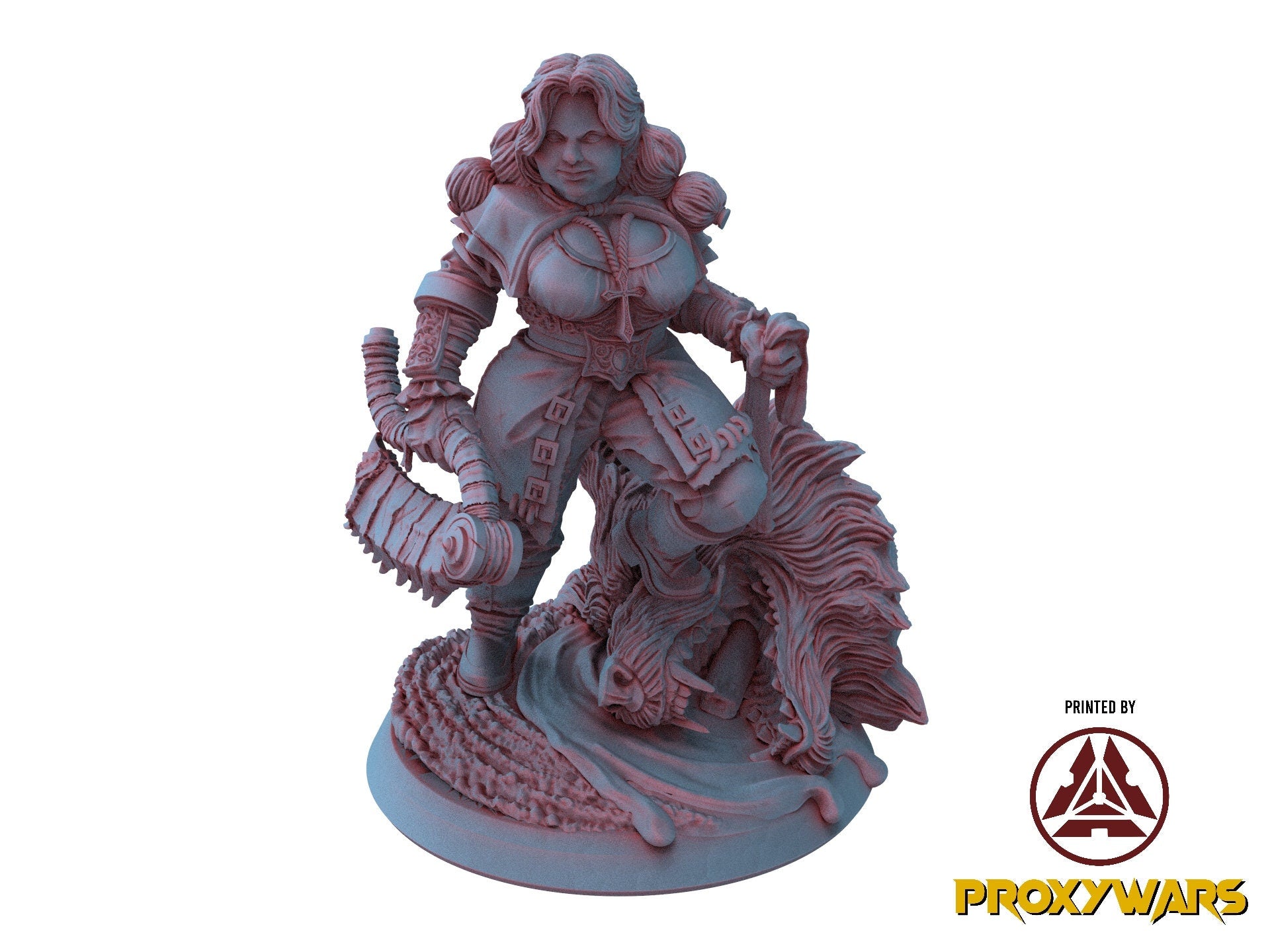 The Court Blood - Bust - Dwarf Creature Huntress, creatures of darkness, Ennemy, Flesh of Gods, for Wargames, Dungeons & Dragons TTRPG