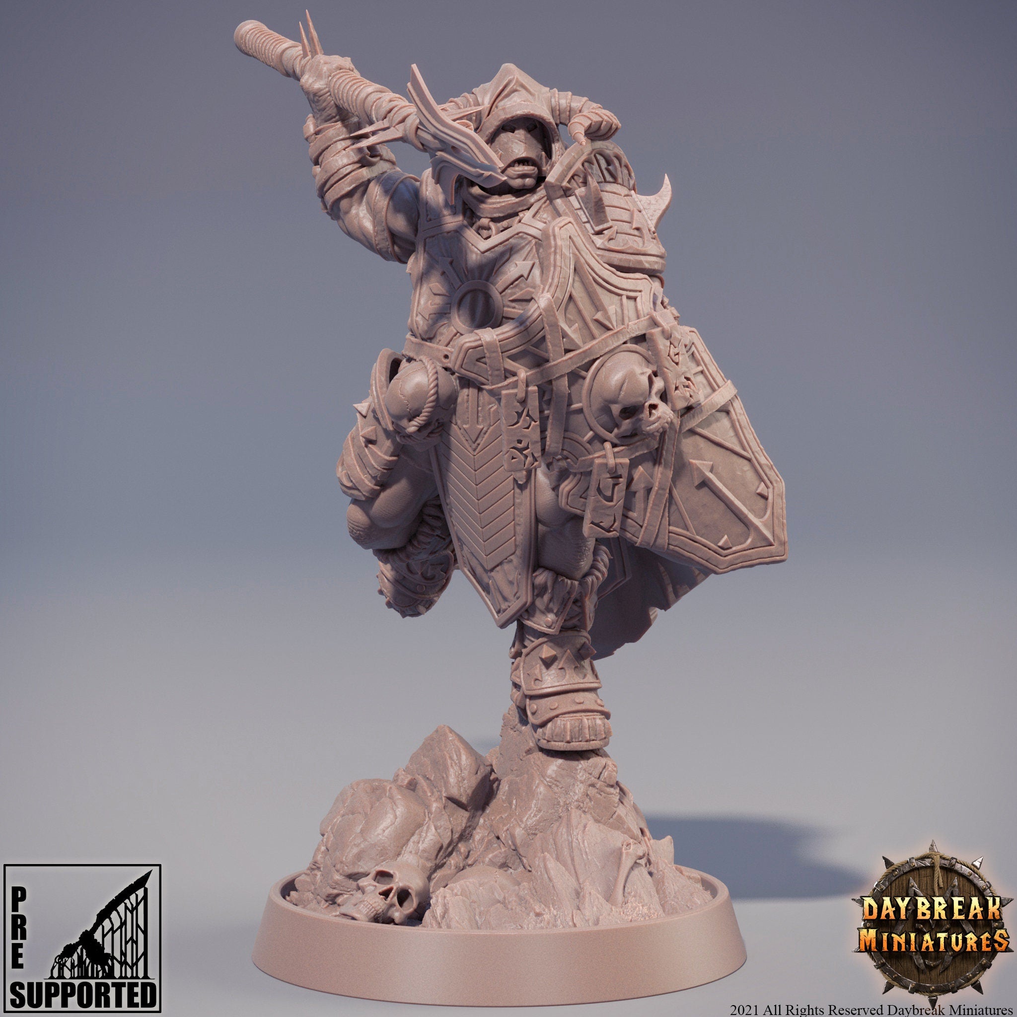 The Chaos Barbarians of Q - Shaakt the Entangler, quest for glory, DayBreak Miniatures, for Wargames, Dungeons & Dragons TTRPG