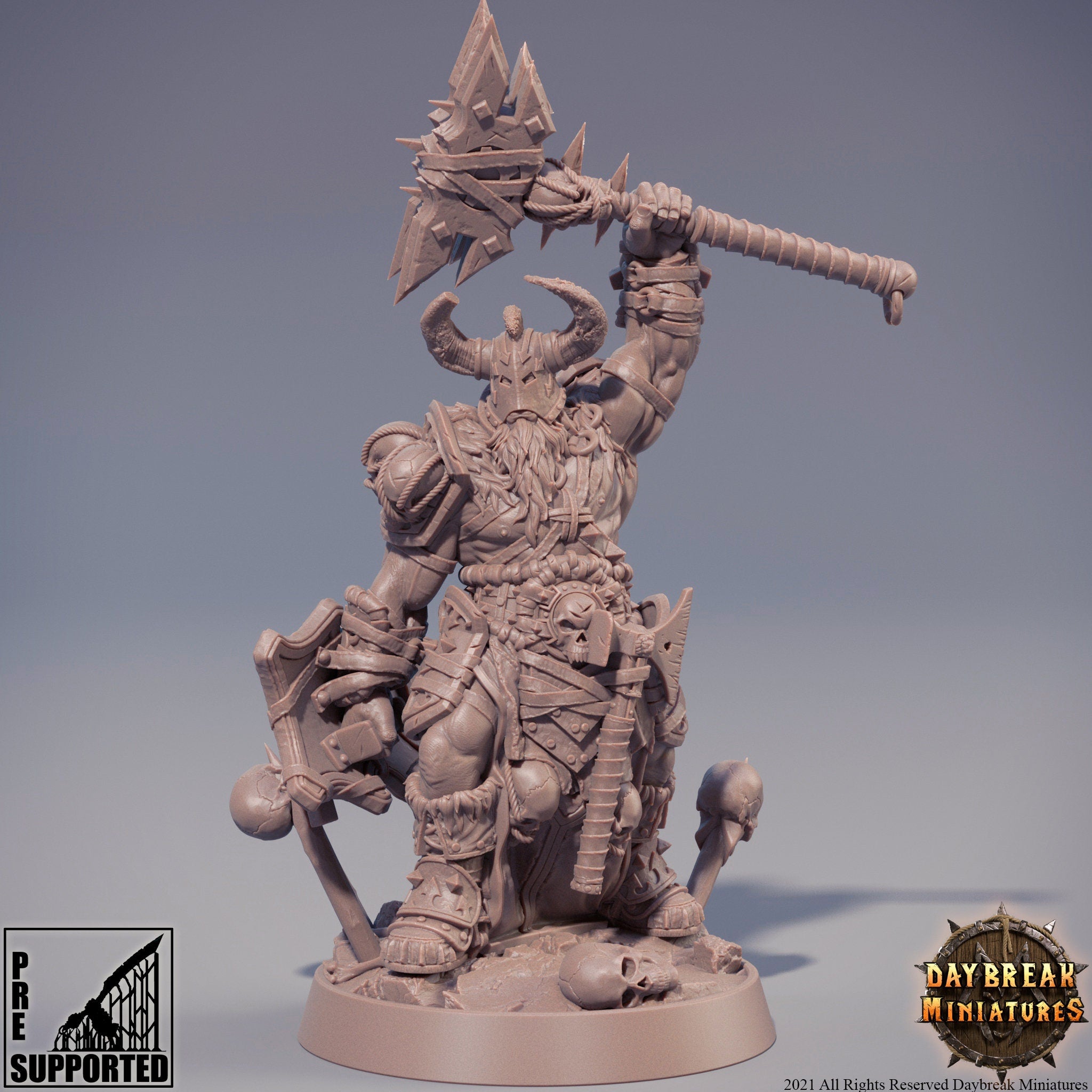 The Chaos Barbarians of Q - Shaakt the Entangler, quest for glory, DayBreak Miniatures, for Wargames, Dungeons & Dragons TTRPG