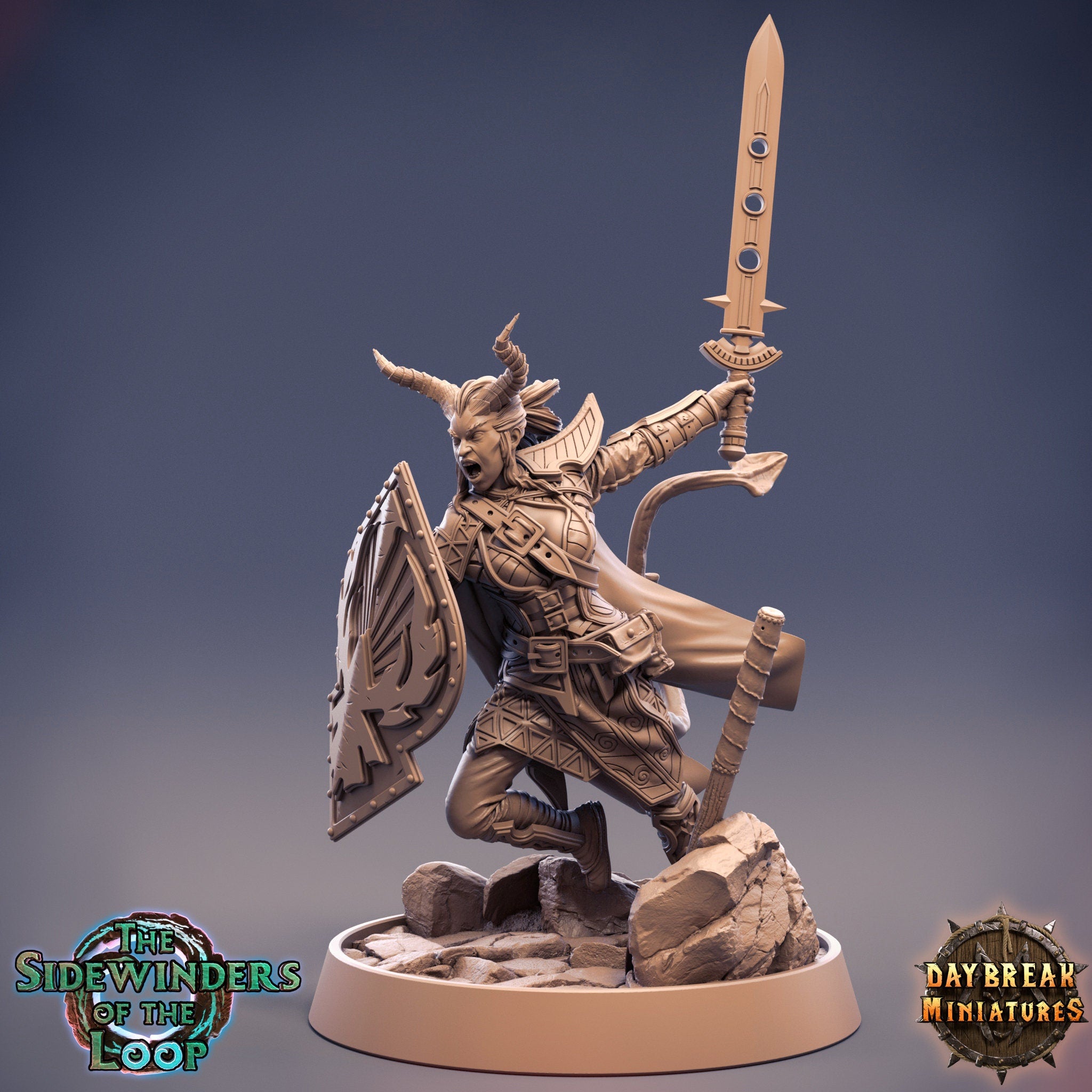 Tieflings The Sidewinders of the Loop - Lord Runo Stryfe, quest for glory, DayBreak Miniatures, for Wargames, Dungeons & Dragons TTRPG