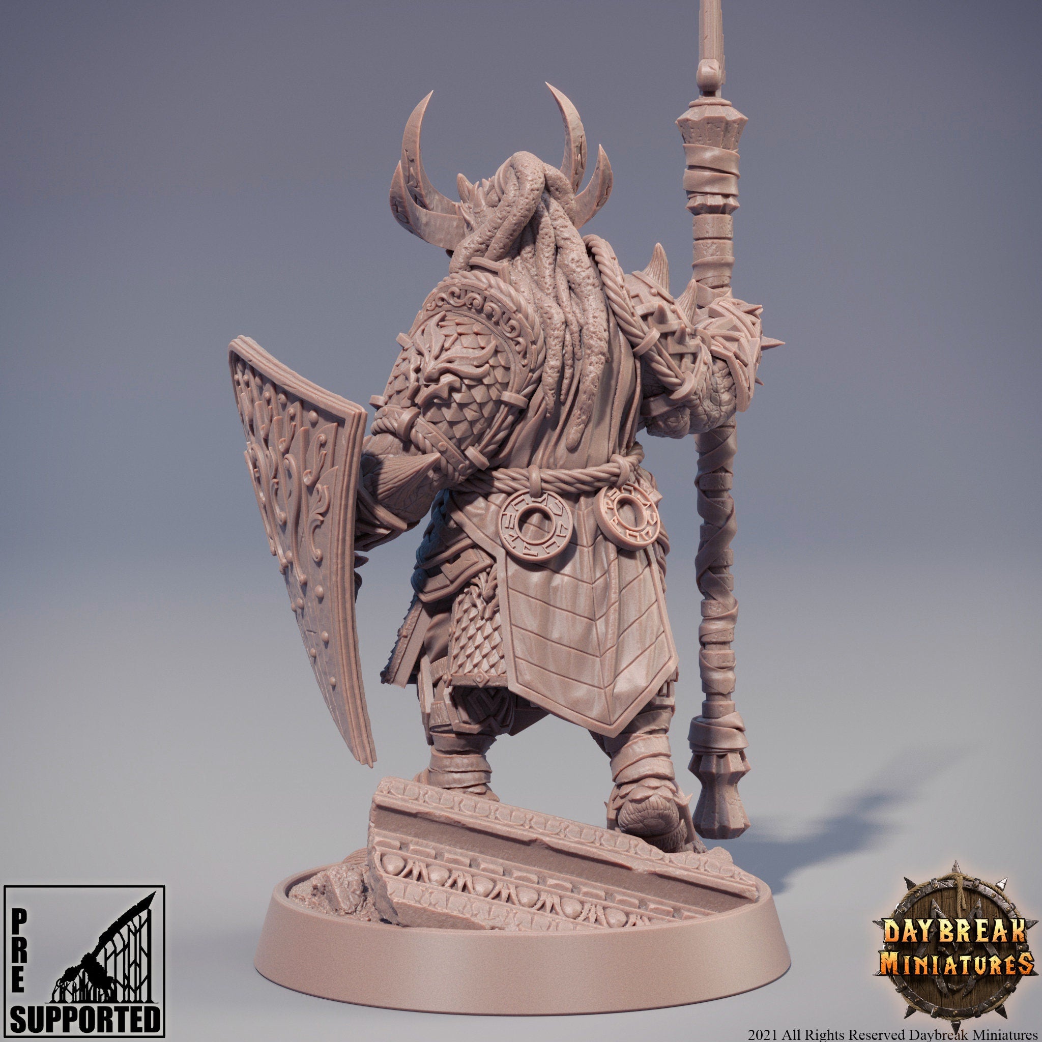 Dragonborn The Stoneborn of the Fire - Mogok Moonslayer, quest for glory, DayBreak Miniatures, for Wargames, Dungeons & Dragons TTRPG