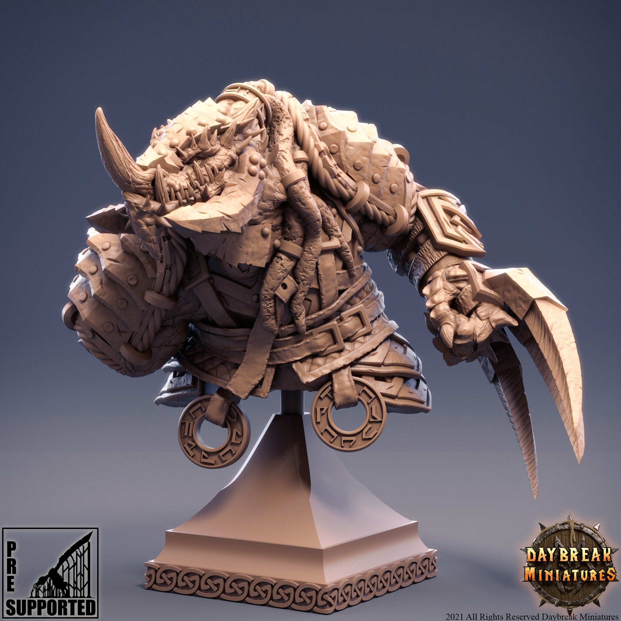 Jugger Hochmann - BUST, quest for glory, DayBreak Miniatures, for Wargames, Dungeons & Dragons TTRPG