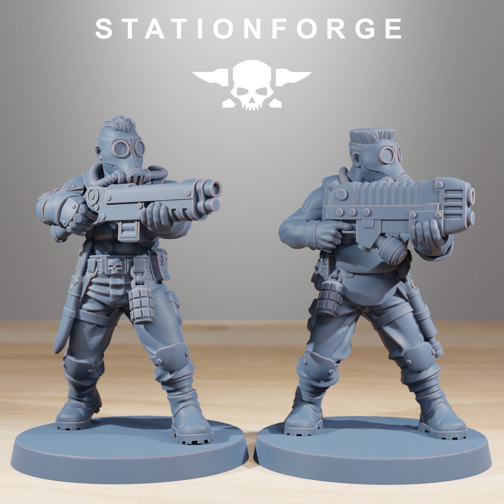 GrimGuard - Tinkers, mechanized infantry, post apocalyptic empire, usable for tabletop wargame.
