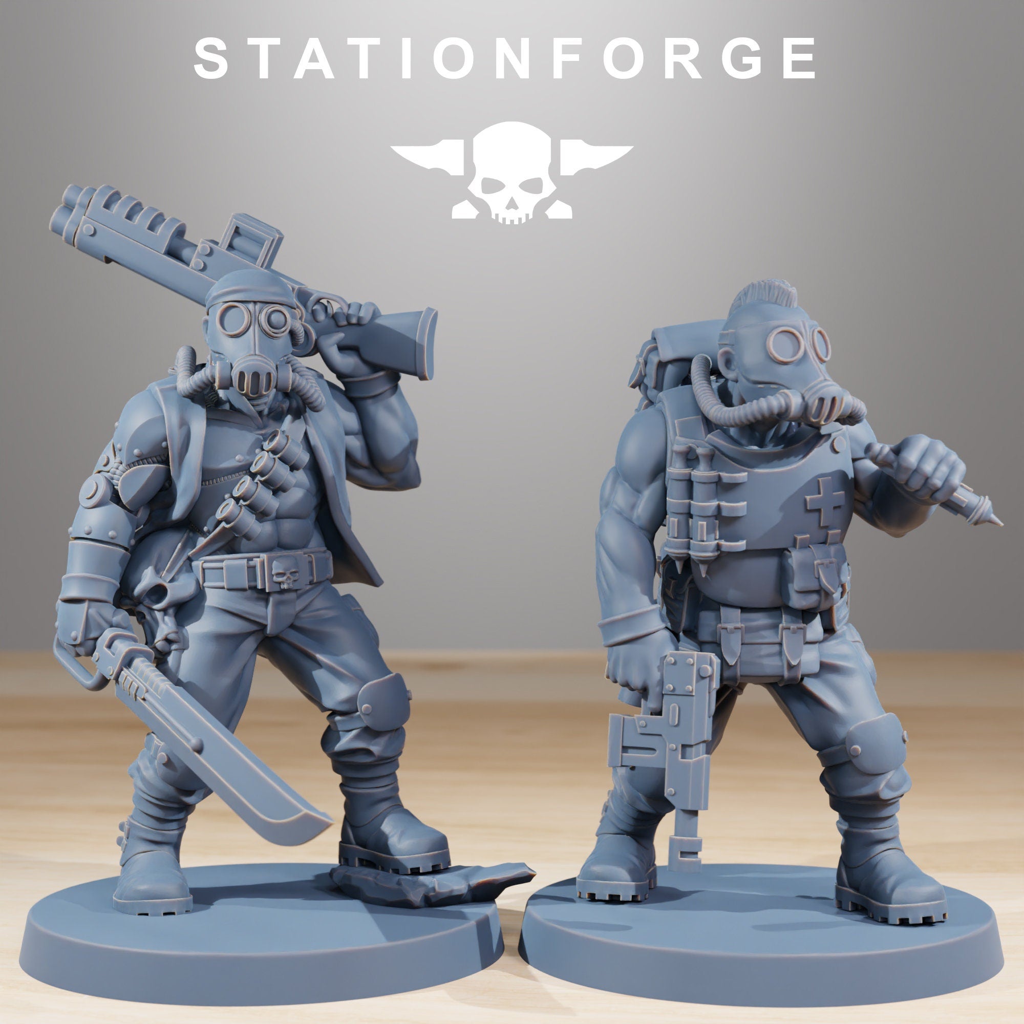 GrimGuard - Tinkers, mechanized infantry, post apocalyptic empire, usable for tabletop wargame.