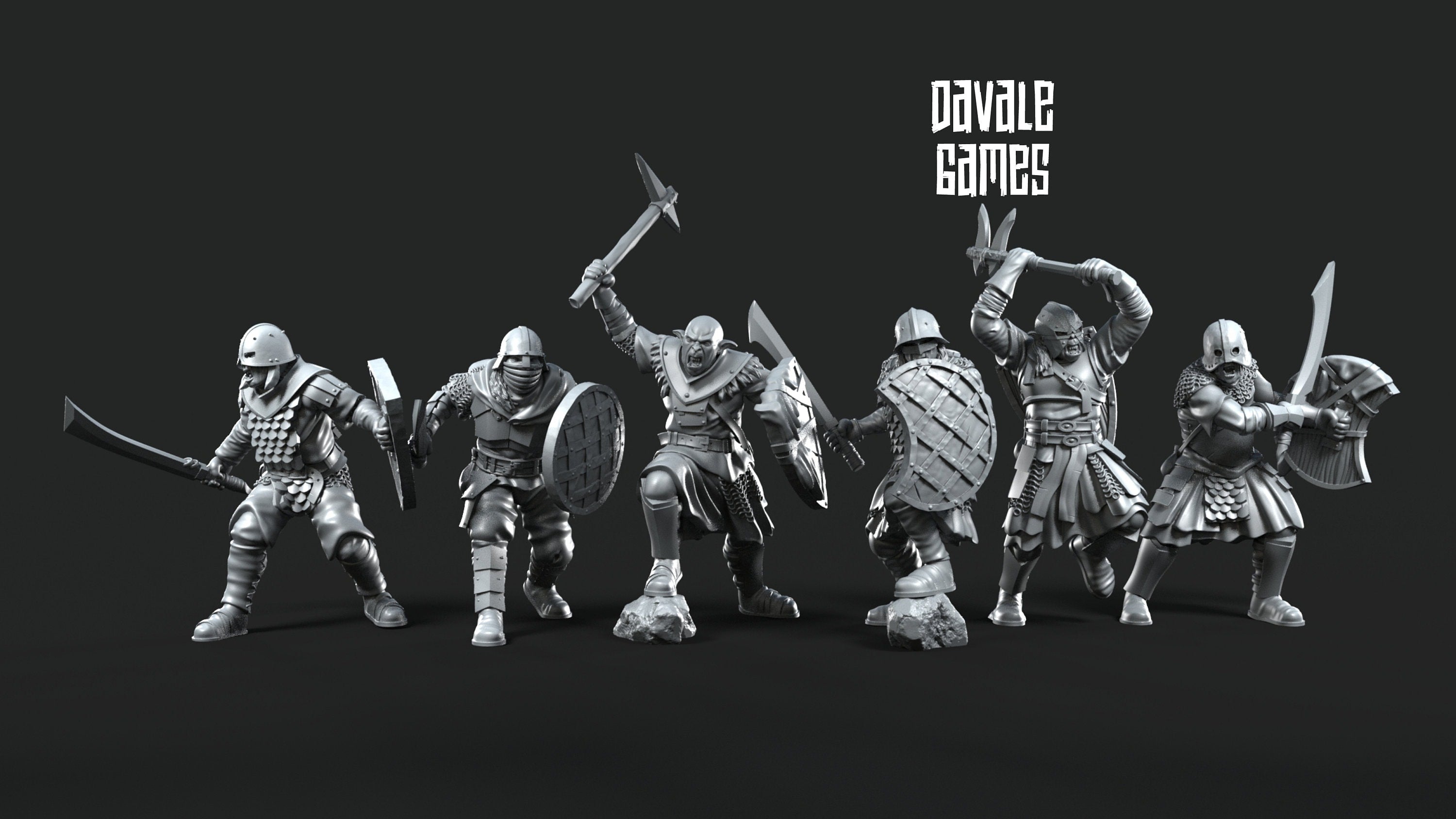 Orc horde - Super orcs spearmen, Orc warriors warband, Middle rings miniatures pour wargame D&D, SDA...