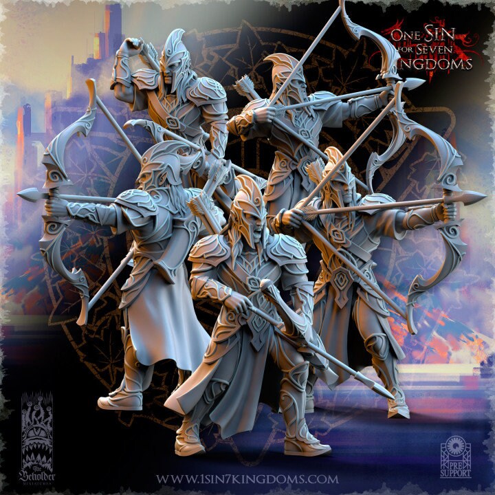 Hight Elves - Silvermoor - Archers, Fantasy elves, usable for 9th Age, Fantasy Battle, Oldhammer, King of war