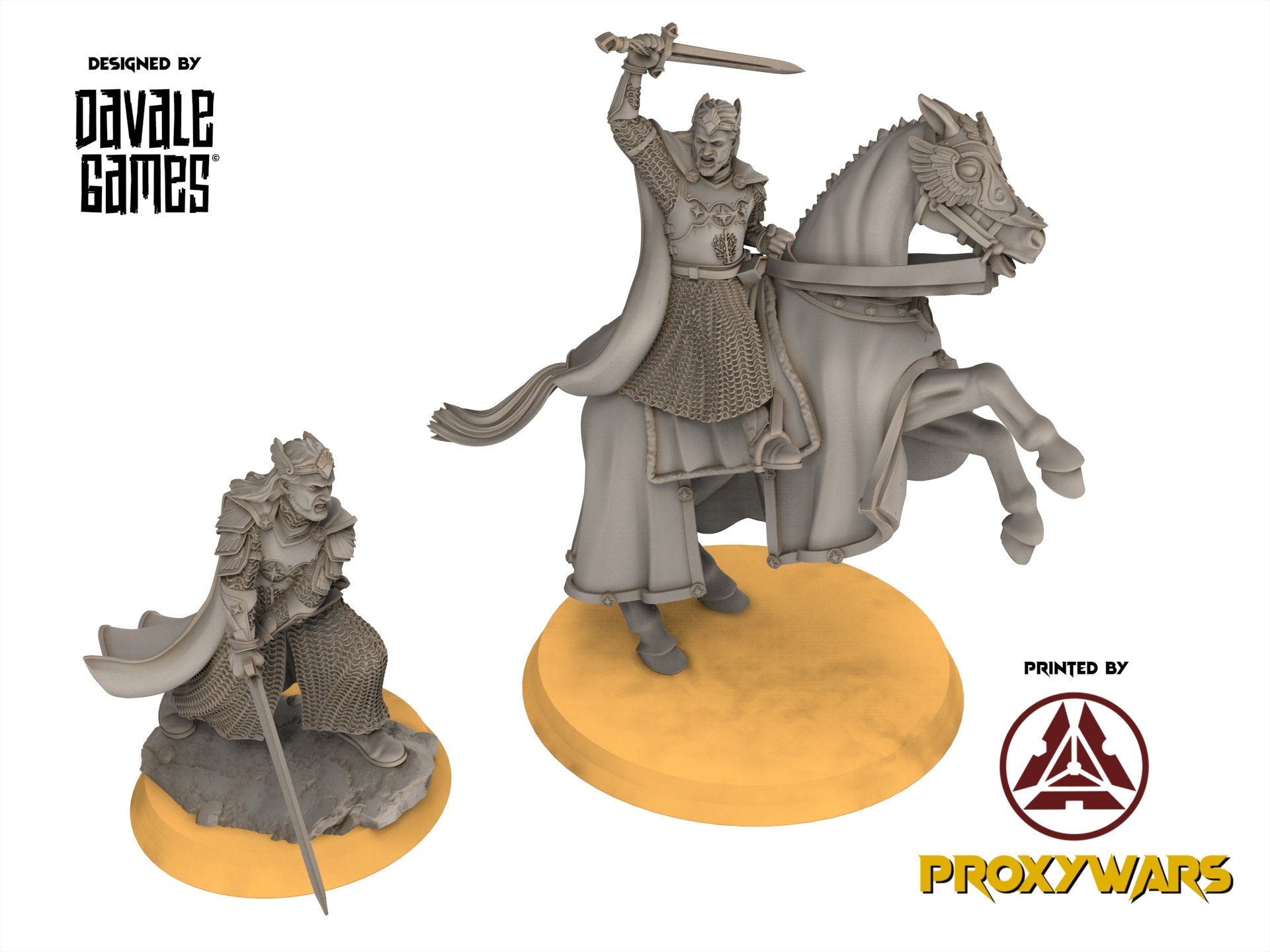 Ornor - x2 High King of Grey Castle, Protectors of the Shire, Dune Din, Merbury, Bowmen, Scouts miniatures for wargame D&D, Lotr...