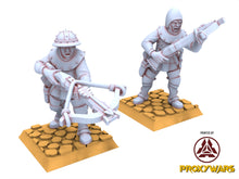 Load image into Gallery viewer, Arthurian Knights - x10 Gallia Shooters Crossbowmen, for Oldhammer, king of wars, 9th age, Highlands Miniatures
