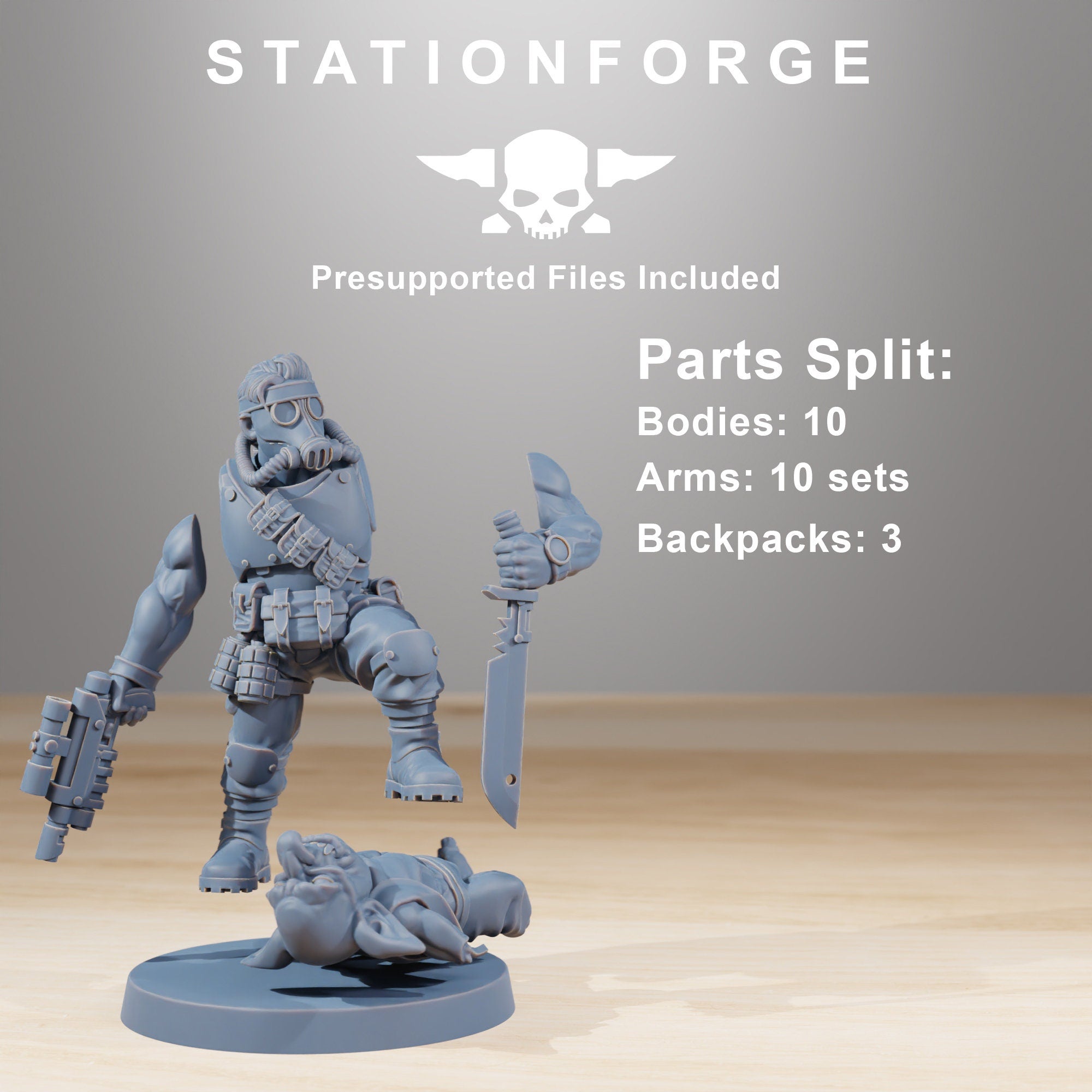 GrimGuard - Tinkers, mechanized infantry, post apocalyptic empire, usable for tabletop wargame.