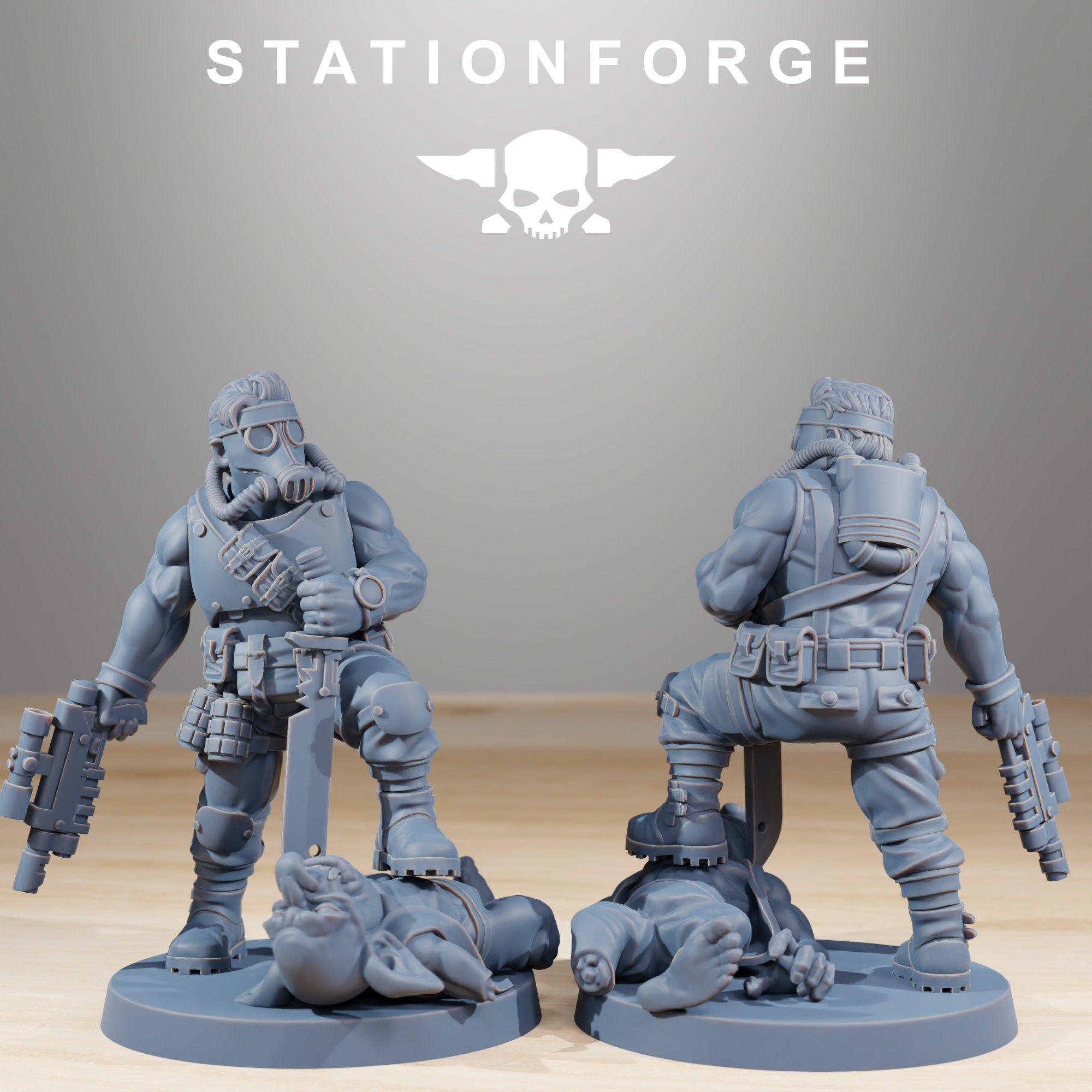 GrimGuard - Tinkers, mechanized infantry, post apocalyptic empire, usable for tabletop wargame.