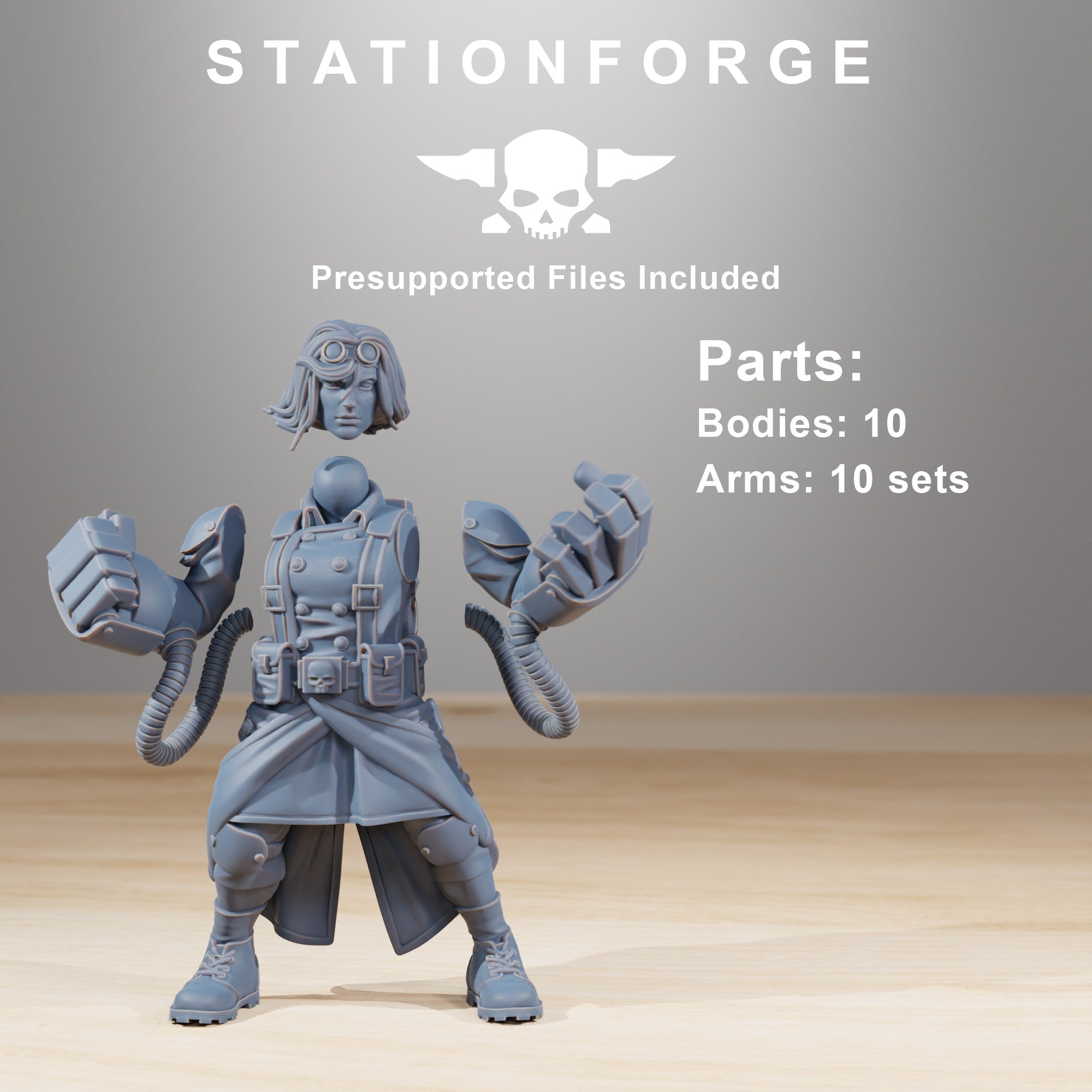 GrimGuard - Tinkers, mechanized infantry, post apocalyptic empire, usable for tabletop wargame.