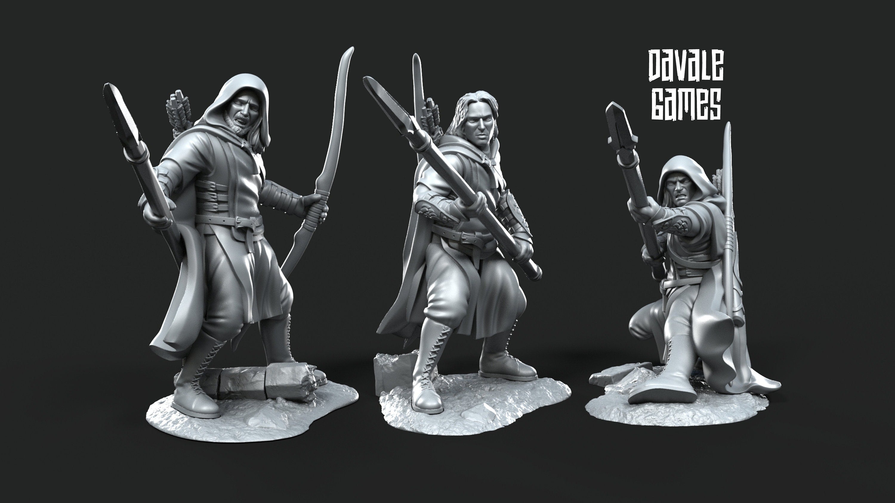 Ornor - Rangers of the North, Protectors of the Shire, Dune Din, Misty Mountains, Bowmen, Scouts miniatures for wargame D&D, Lotr...