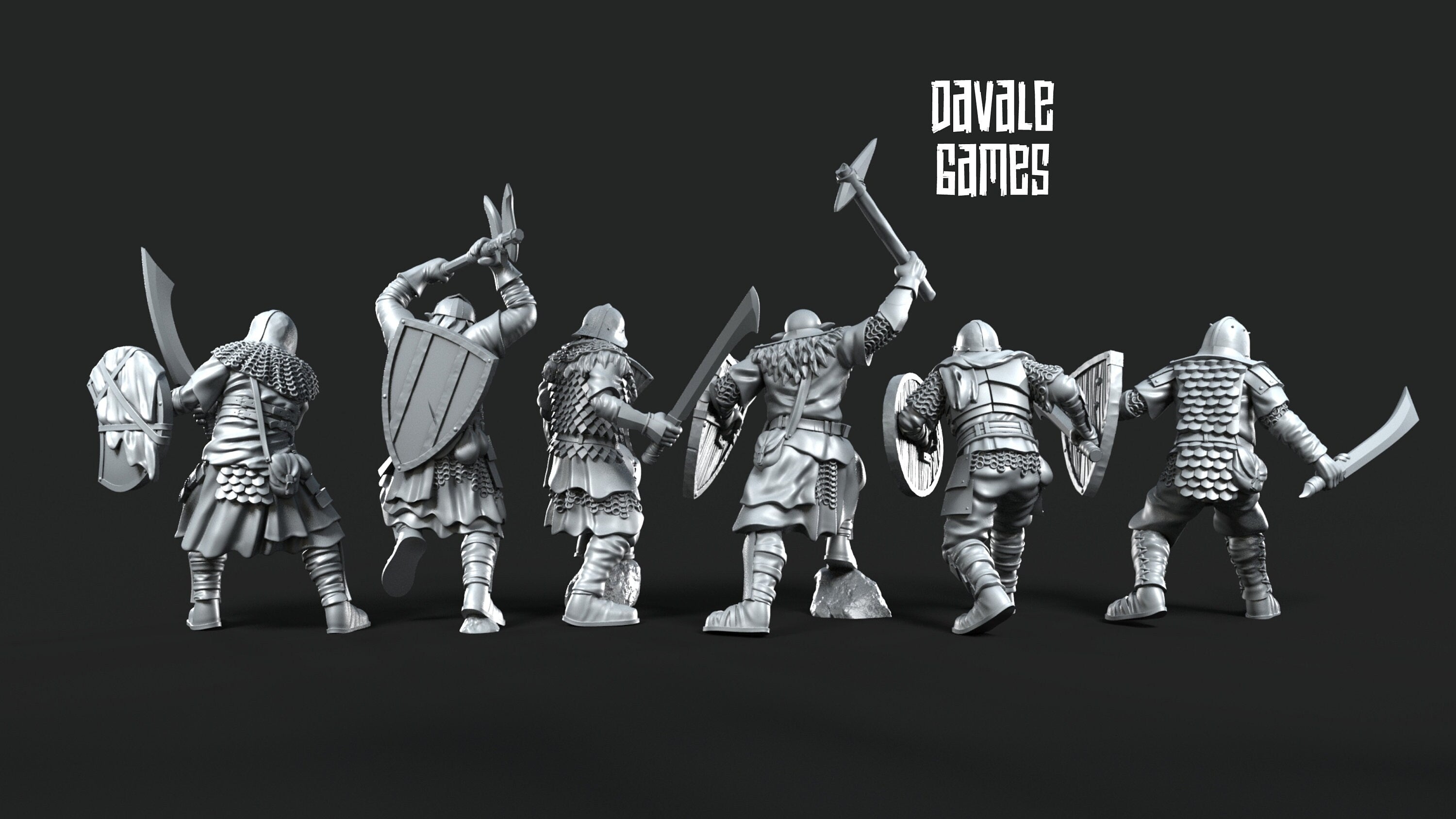 Orc horde - Super orcs spearmen, Orc warriors warband, Middle rings miniatures pour wargame D&D, SDA...