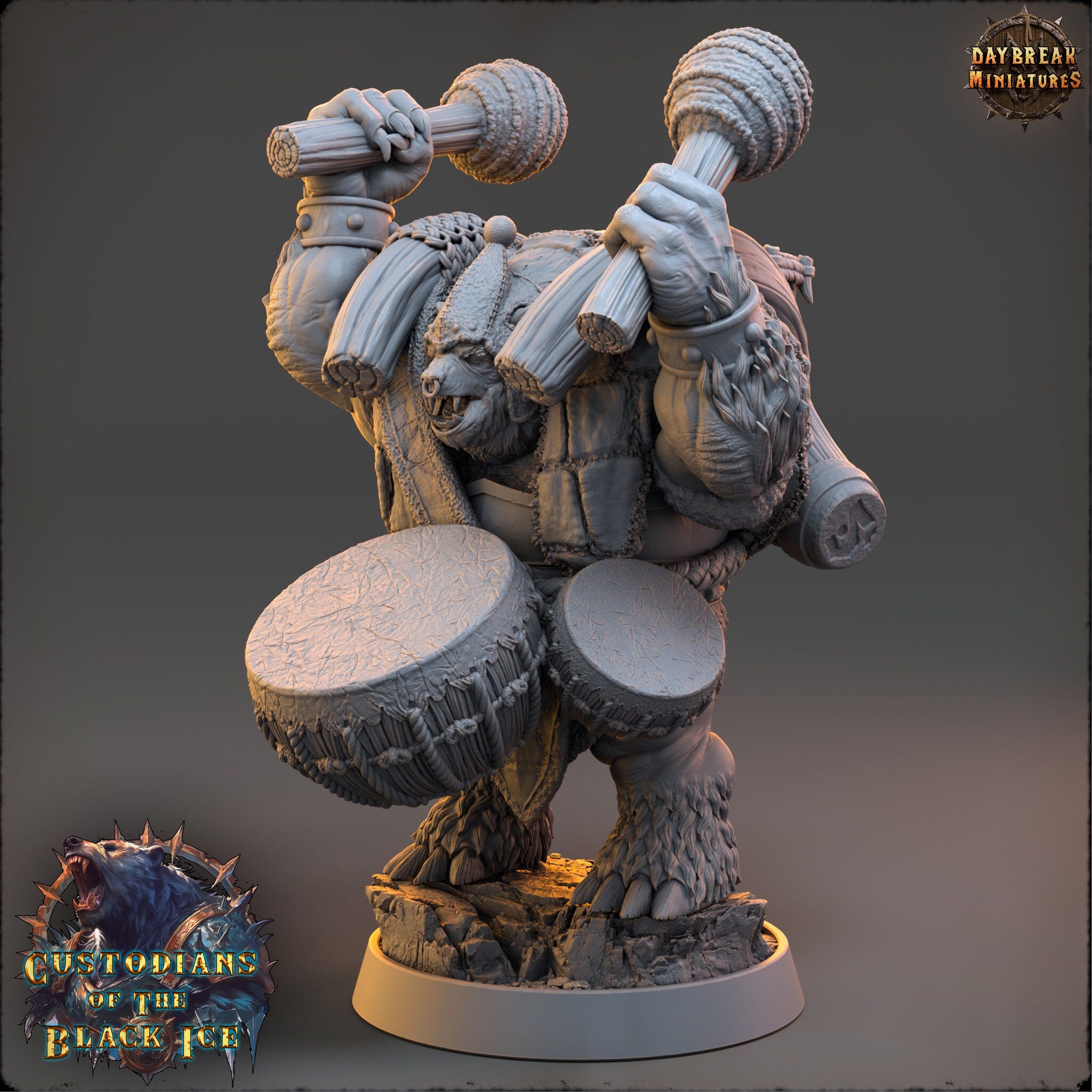 Custodians of The Black Ice - Beatmaster Grynn, quest for glory, DayBreak Miniatures, for Wargames, Dungeons & Dragons TTRPG