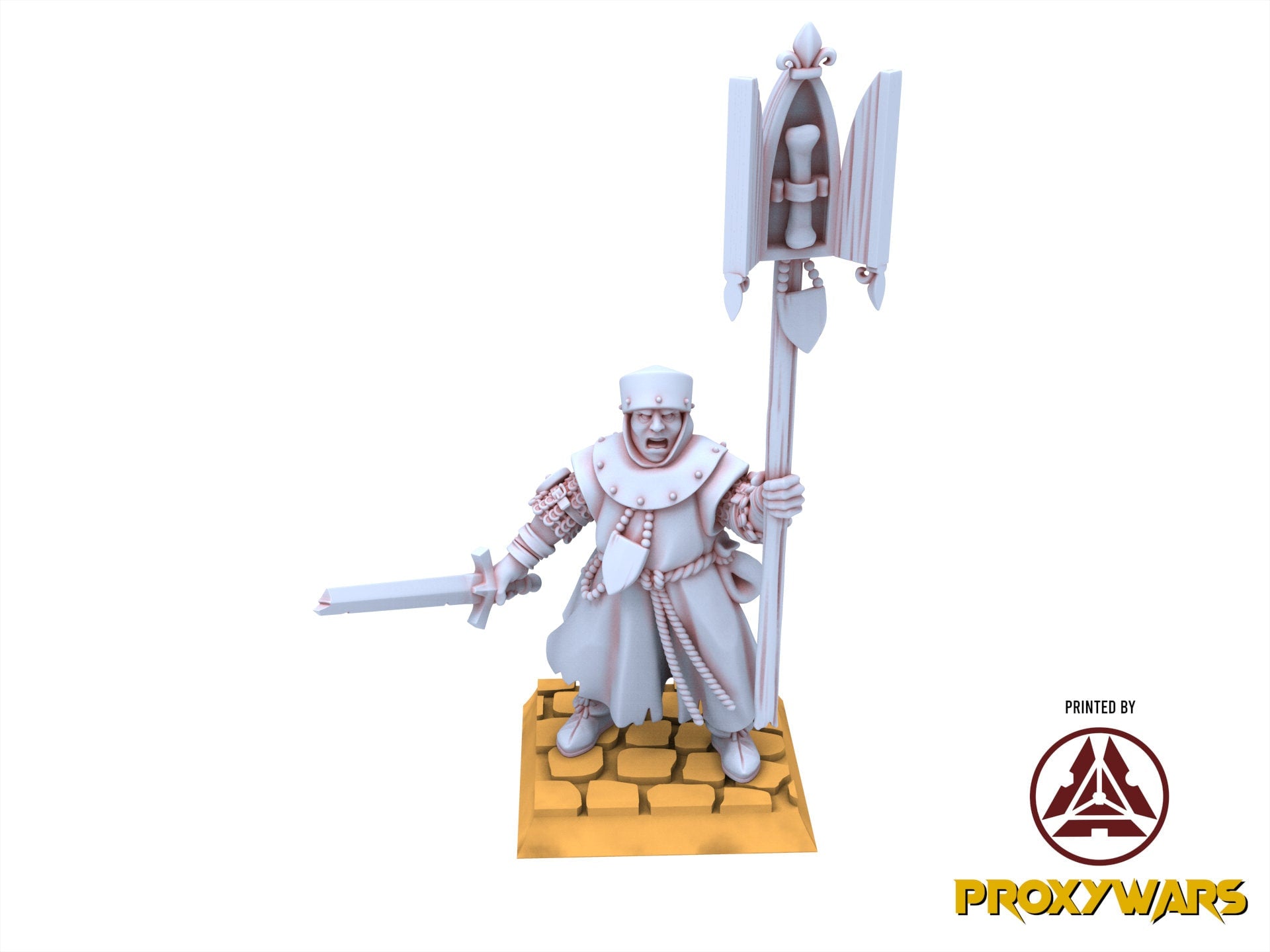 Arthurian Knights - Gallia Cleric with Relic, for Oldhammer, king of wars, 9th age, Highlands Miniatures