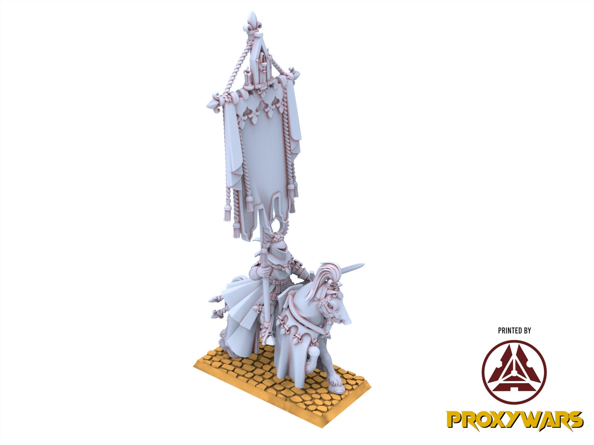 Arthurian Knights - Gallia Battle Standard Bearers, for Oldhammer, king of wars, 9th age, Highlands Miniatures