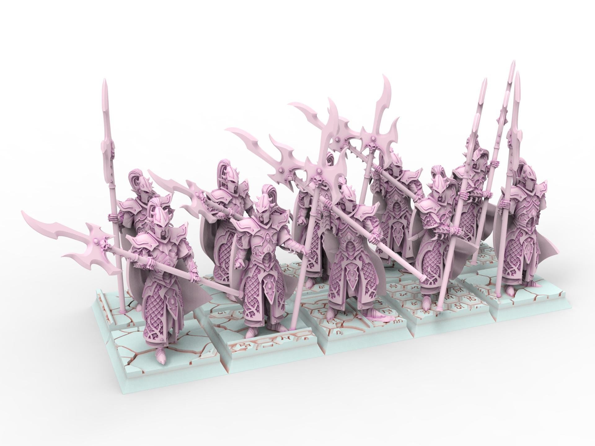 Dark Elves - Black Guard, dark elves, Merciless north pillars usable for 9th Age, Fantasy Battle, Oldhammer, King of war, D&D...