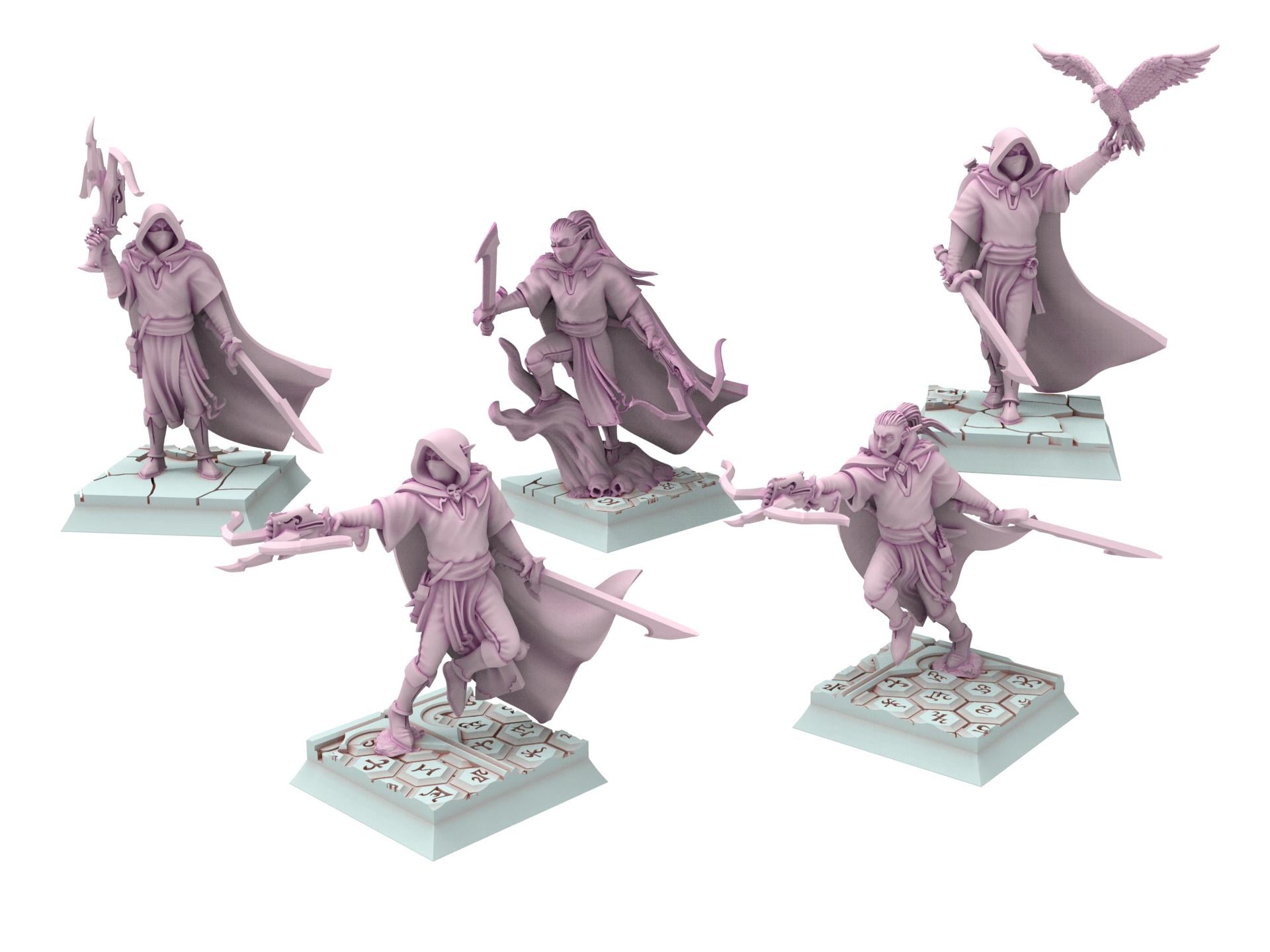 Dark Elves - x5 Shades Unit, dark elves, Merciless north pillars usable for 9th Age, Fantasy Battle, Oldhammer, King of war, D&D...