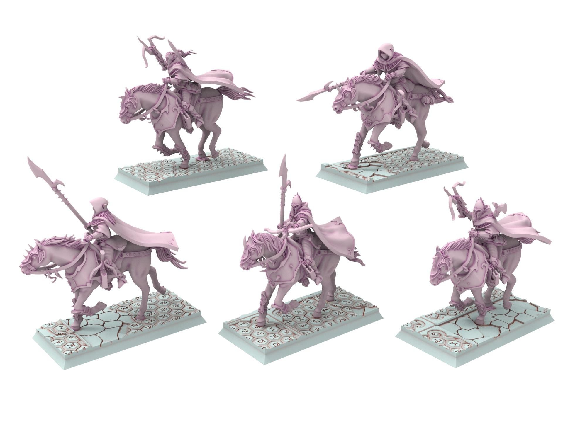 Dark Elves - Dark Riders, dark elves, Merciless north pillars usable for 9th Age, Fantasy Battle, Oldhammer, King of war, D&D...