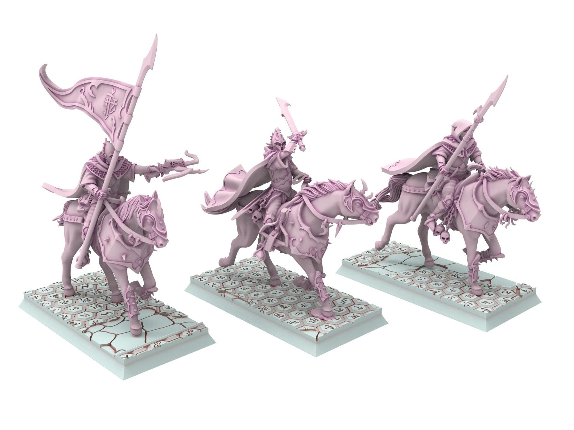 Dark Elves - Dark Riders, dark elves, Merciless north pillars usable for 9th Age, Fantasy Battle, Oldhammer, King of war, D&D...