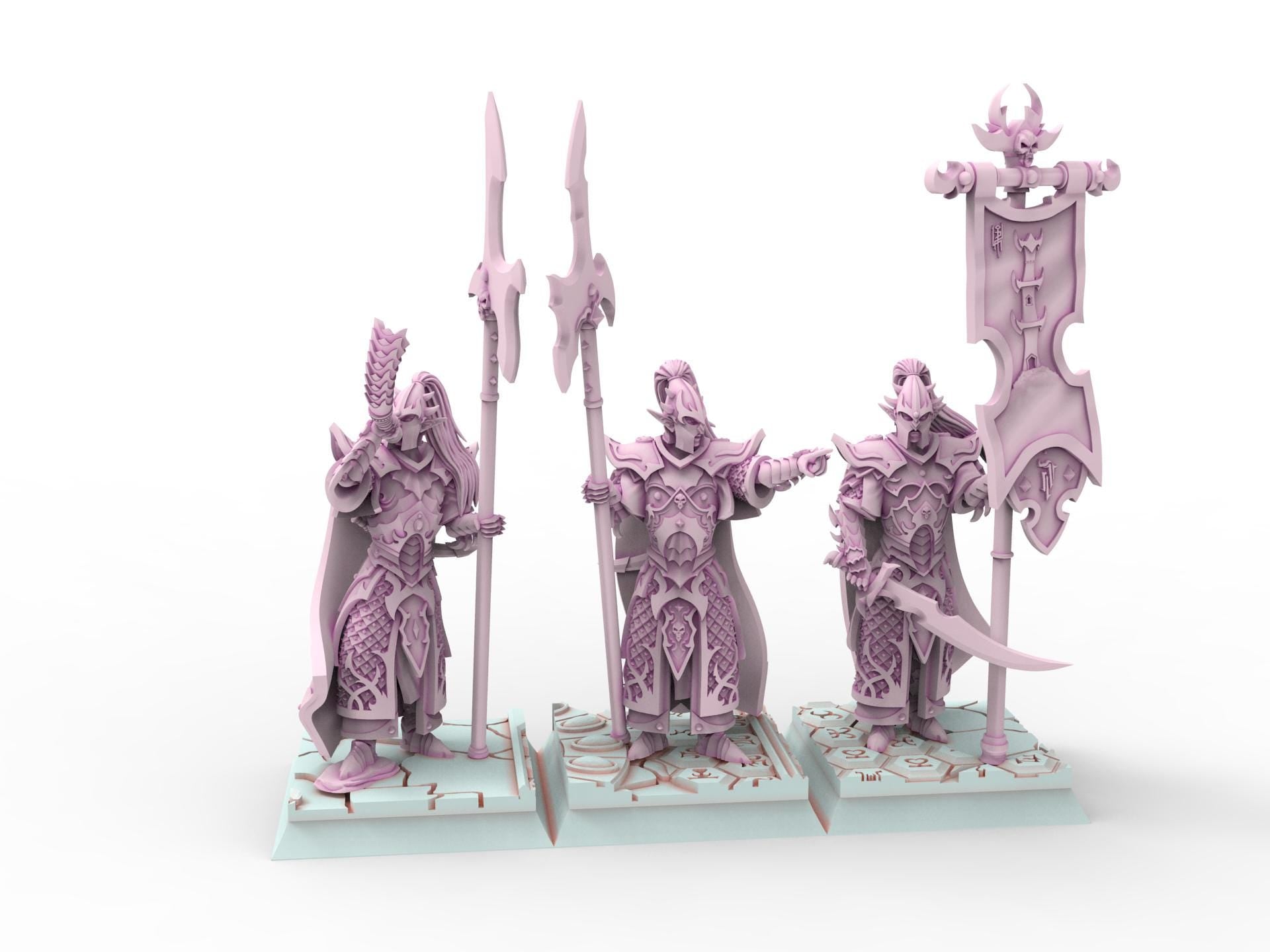 Dark Elves - Black Guard, dark elves, Merciless north pillars usable for 9th Age, Fantasy Battle, Oldhammer, King of war, D&D...