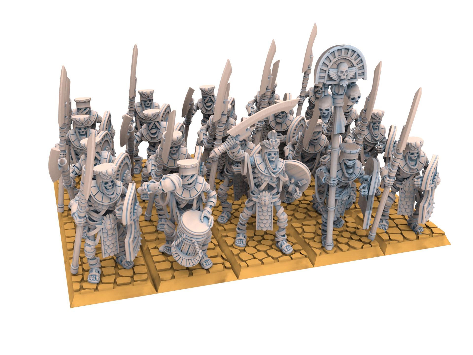 Eternal Dynasties - Ancient Skeleton Guards with Halberds, The Ancient Skeletons, Fantasy Battle, Oldhammer, King of war, D&D