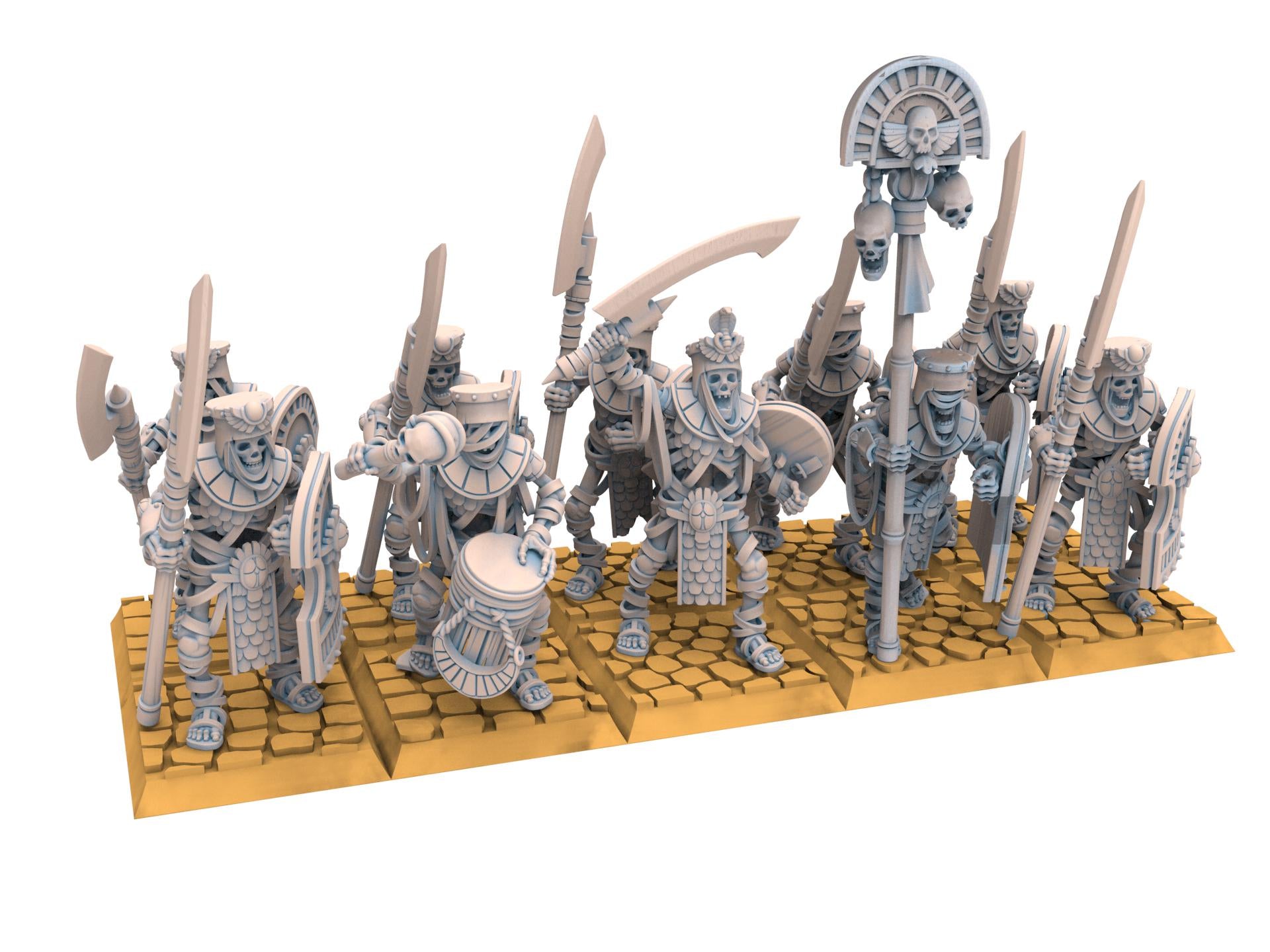 Eternal Dynasties - Ancient Skeleton Guards with Halberds, The Ancient Skeletons, Fantasy Battle, Oldhammer, King of war, D&D