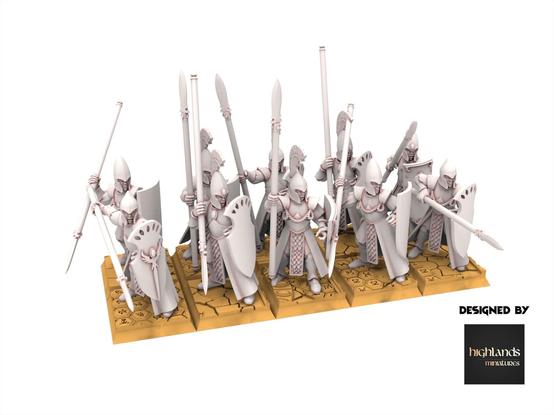 Hight Elves - AEGEAN - Spearmen, Fantasy elves, usable for 9th Age, Fantasy Battle, Oldhammer, King of war