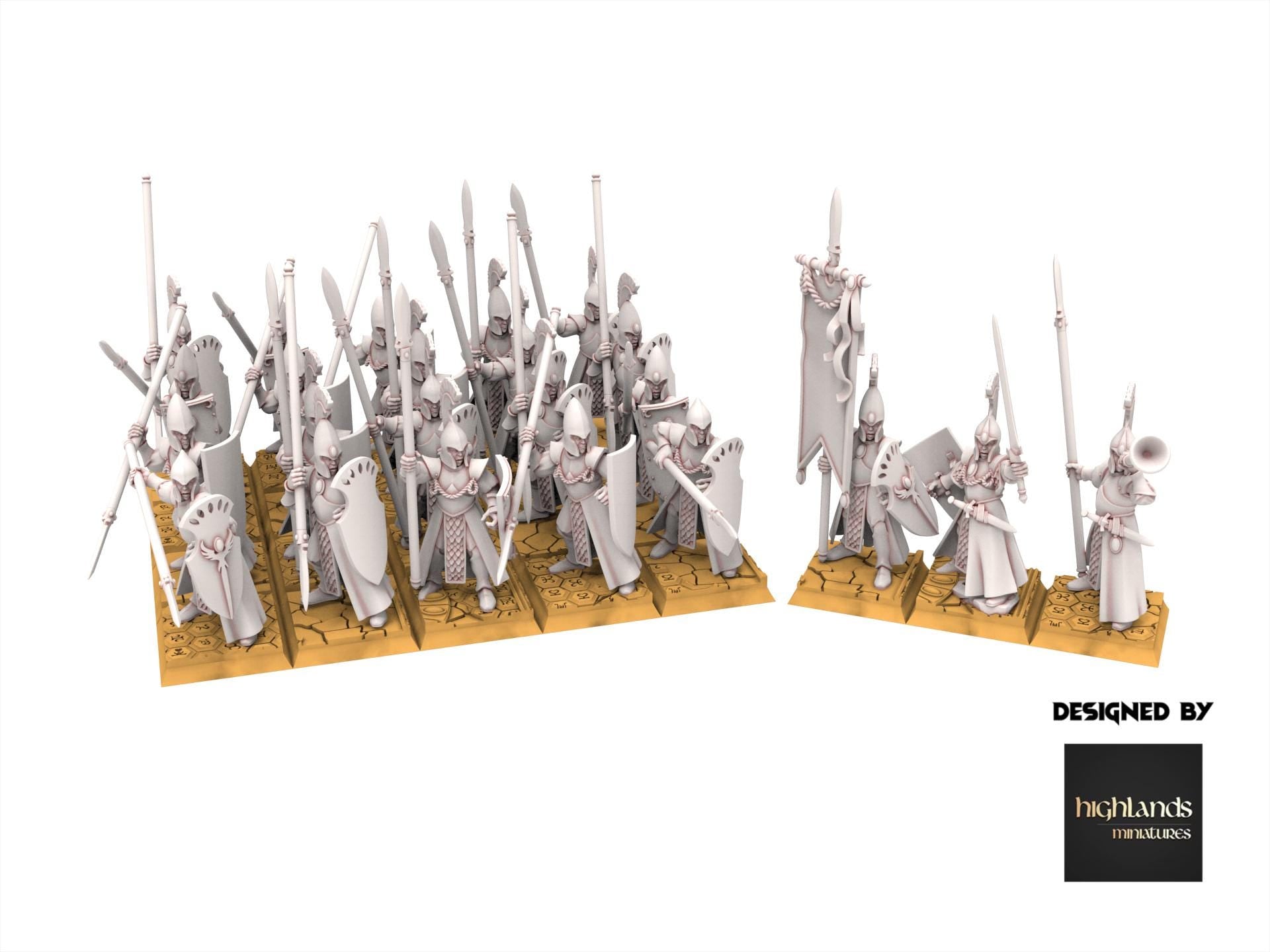 Hight Elves - AEGEAN - Spearmen, Fantasy elves, usable for 9th Age, Fantasy Battle, Oldhammer, King of war