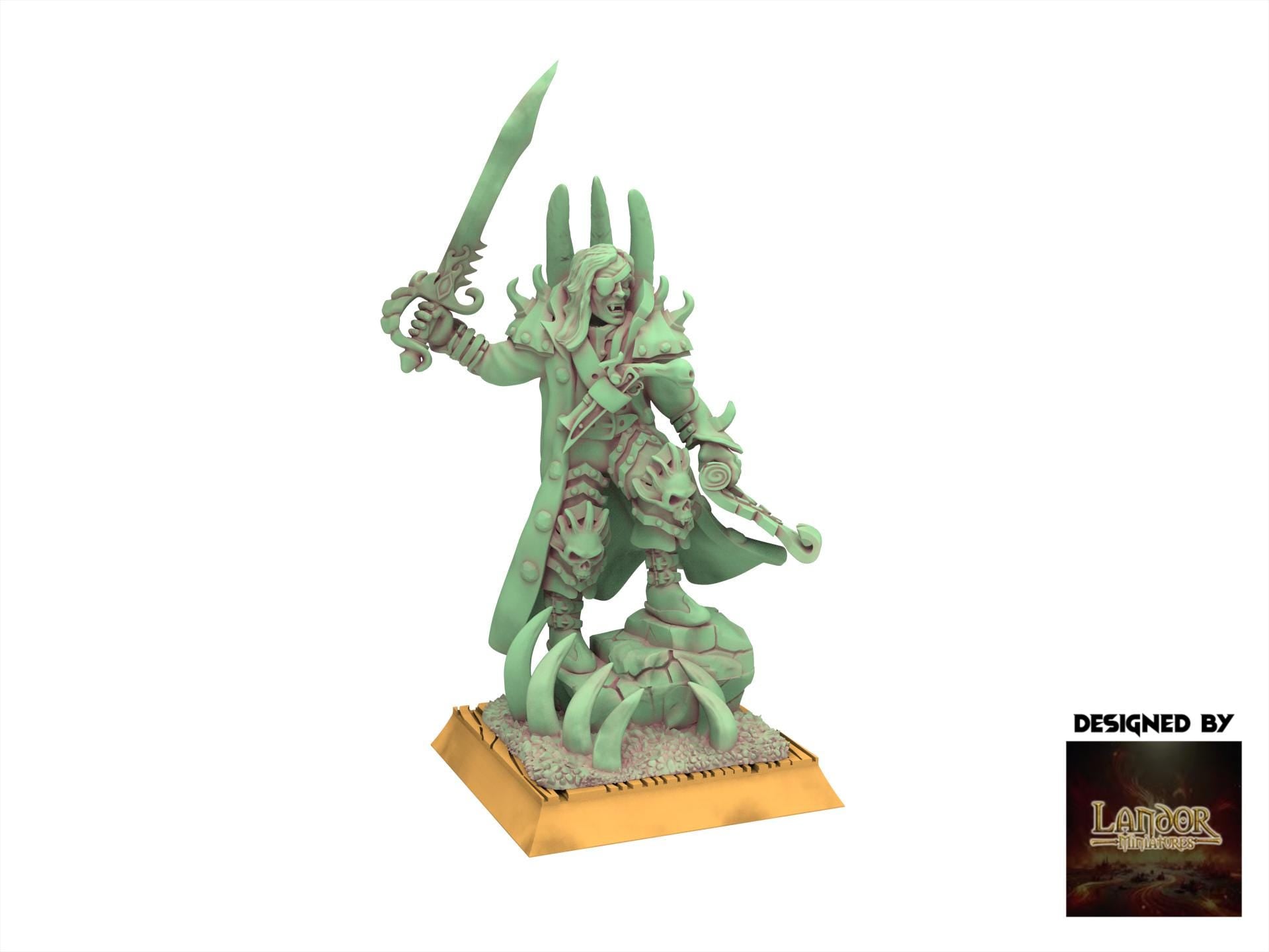 Zombie Pirates - Vampire Grand admiral, The dreaded Zombie Pirates usable for 9th Age, Fantasy Battle, Oldhammer, King of war, D&D