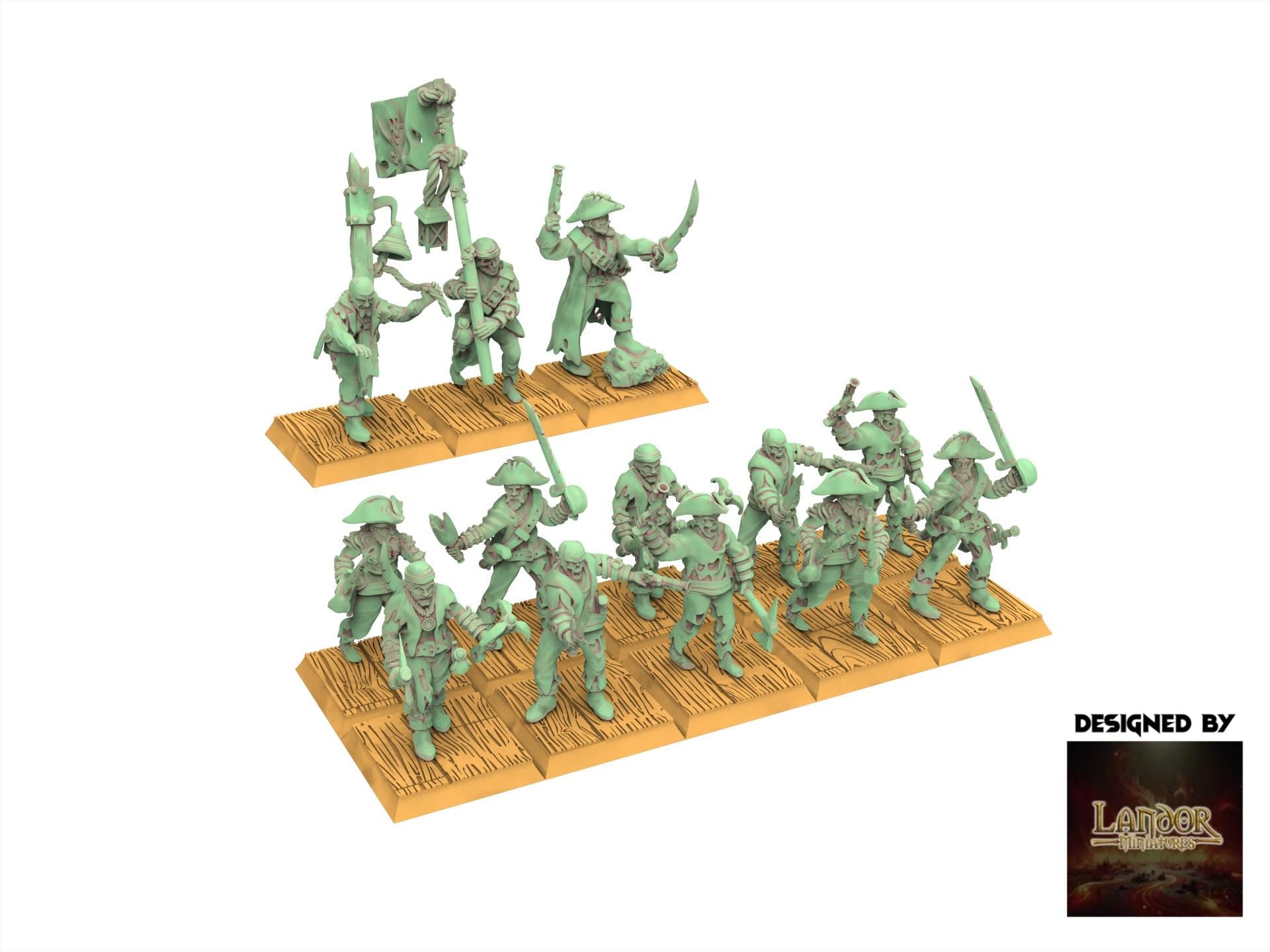 Zombie Pirates - Zombie Pirates, The dreaded Zombie Pirates usable for 9th Age, Fantasy Battle, Oldhammer, King of war, D&D