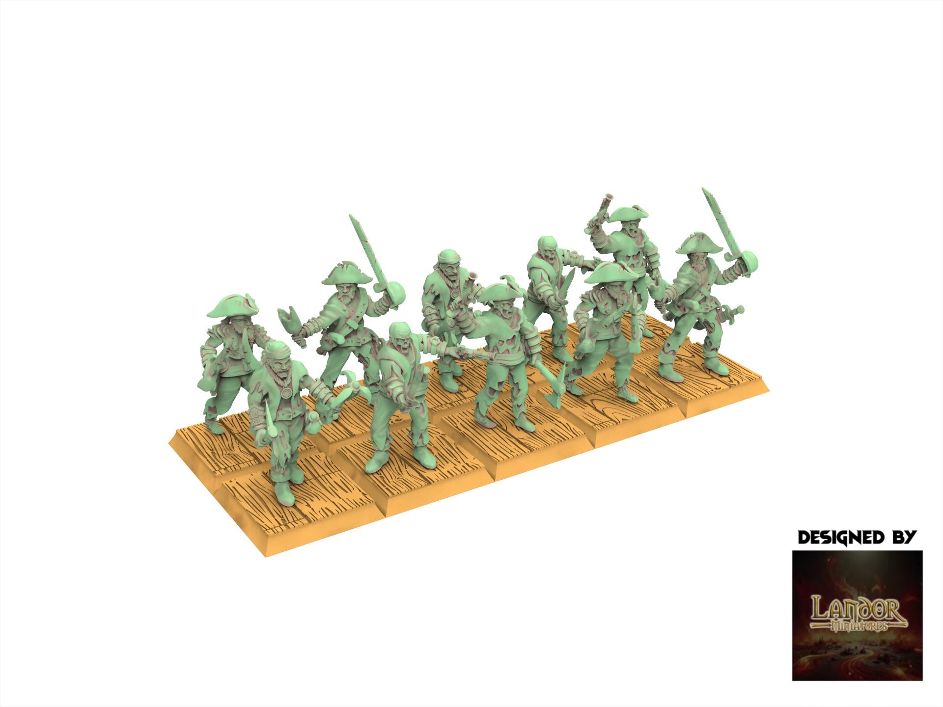 Zombie Pirates - Zombie Pirates, The dreaded Zombie Pirates usable for 9th Age, Fantasy Battle, Oldhammer, King of war, D&D