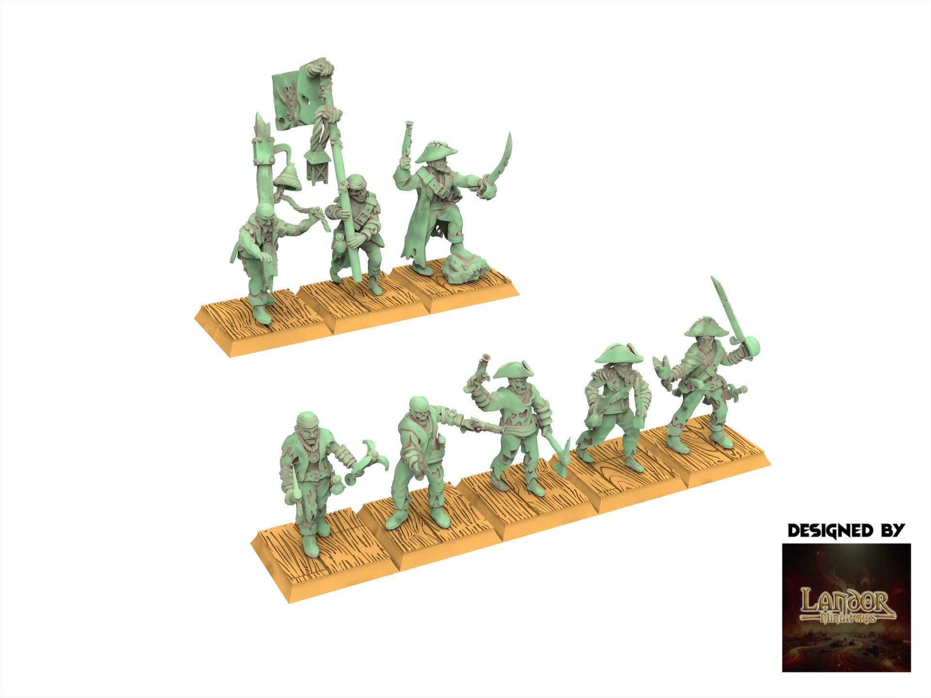 Zombie Pirates - Zombie Pirates, The dreaded Zombie Pirates usable for 9th Age, Fantasy Battle, Oldhammer, King of war, D&D