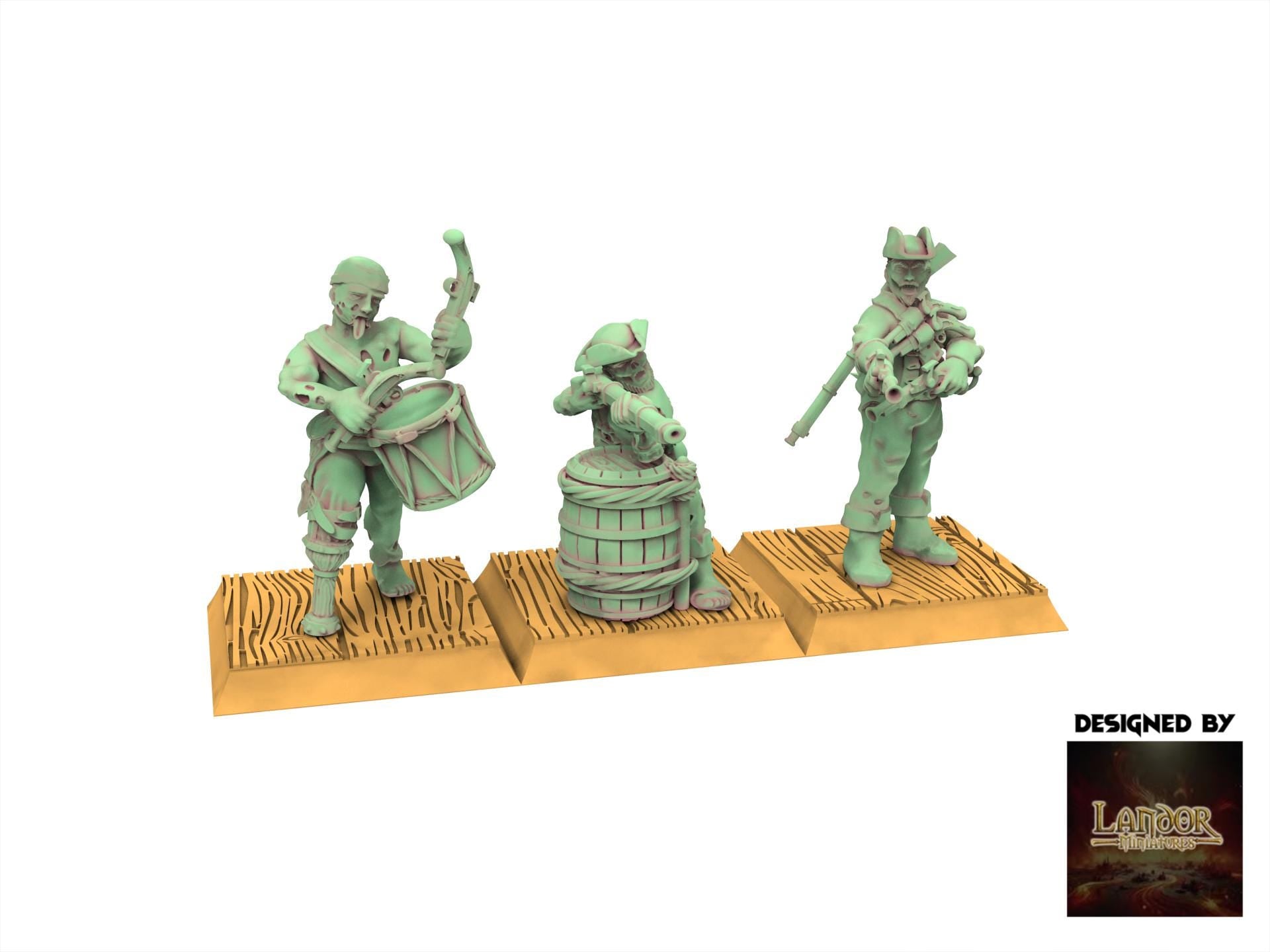 Zombie Pirates - Zombie Buccaneers, The dreaded Zombie Pirates usable for 9th Age, Fantasy Battle, Oldhammer, King of war, D&D