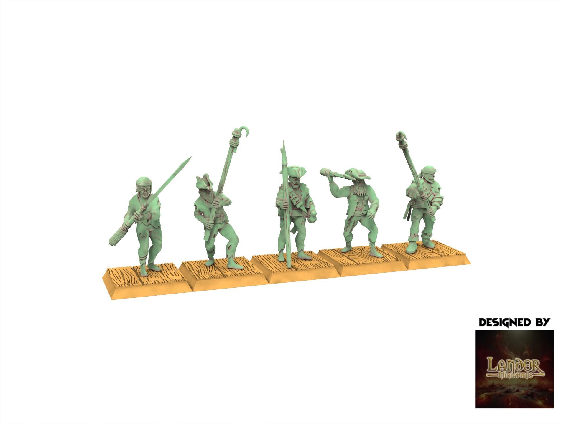 Zombie Pirates - Zombie Pirates Spearmen, The dreaded Zombie Pirates usable for 9th Age, Fantasy Battle, Oldhammer, King of war, D&D