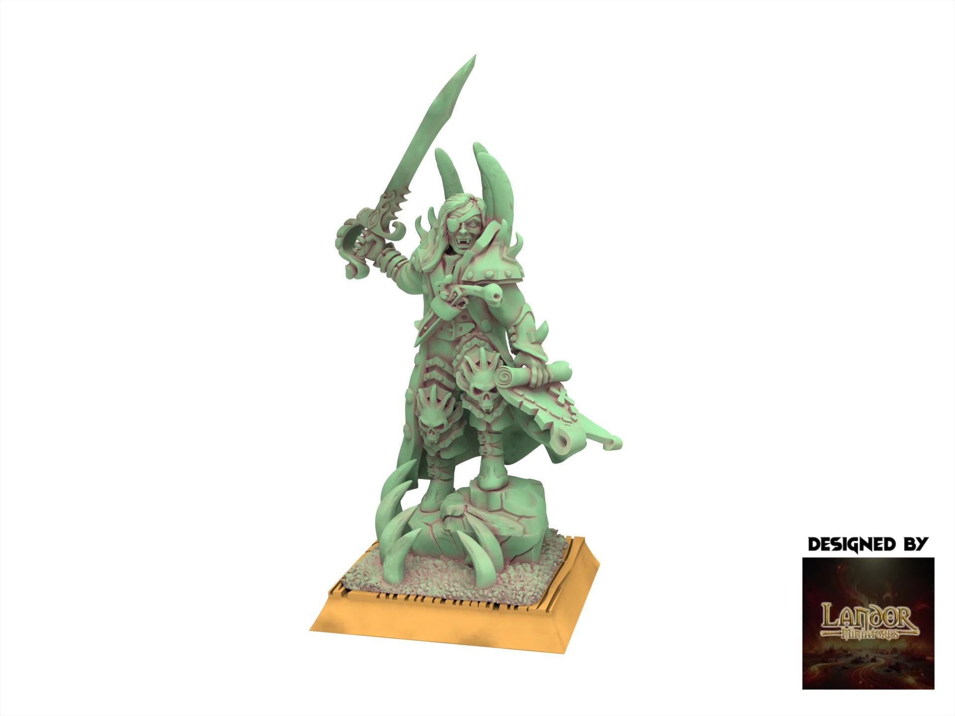 Zombie Pirates - Vampire Grand admiral, The dreaded Zombie Pirates usable for 9th Age, Fantasy Battle, Oldhammer, King of war, D&D