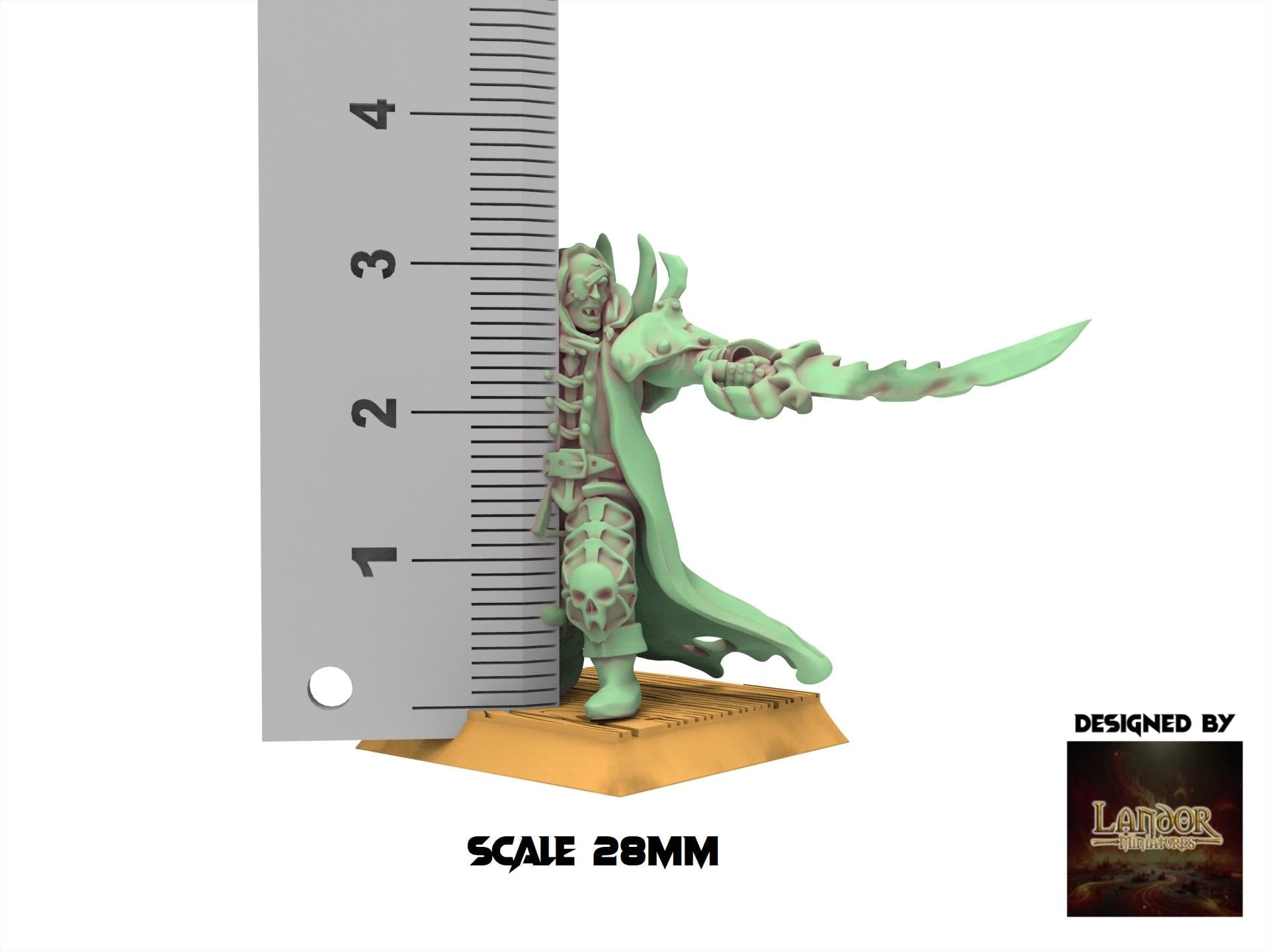 Zombie Pirates - Vampire Grand admiral, The dreaded Zombie Pirates usable for 9th Age, Fantasy Battle, Oldhammer, King of war, D&D