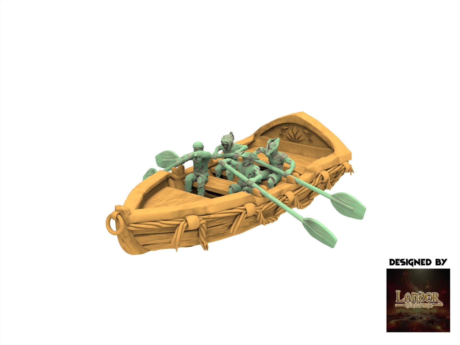 Zombie Pirates - Pirate Rowboat, The dreaded Zombie Pirates usable for 9th Age, Fantasy Battle, Oldhammer, King of war, D&D