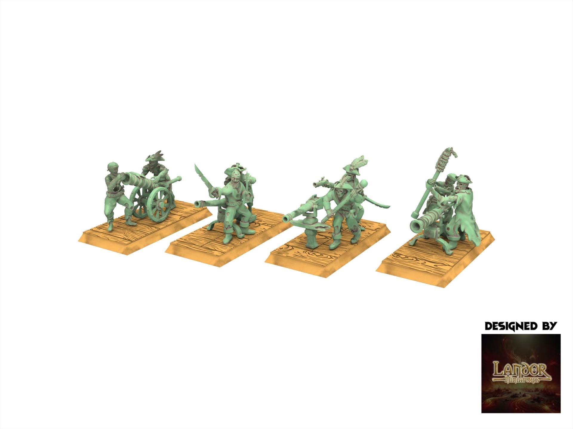 Zombie Pirates - Zombie Pirates Falconets, The dreaded Zombie Pirates usable for 9th Age, Fantasy Battle, Oldhammer, King of war, D&D