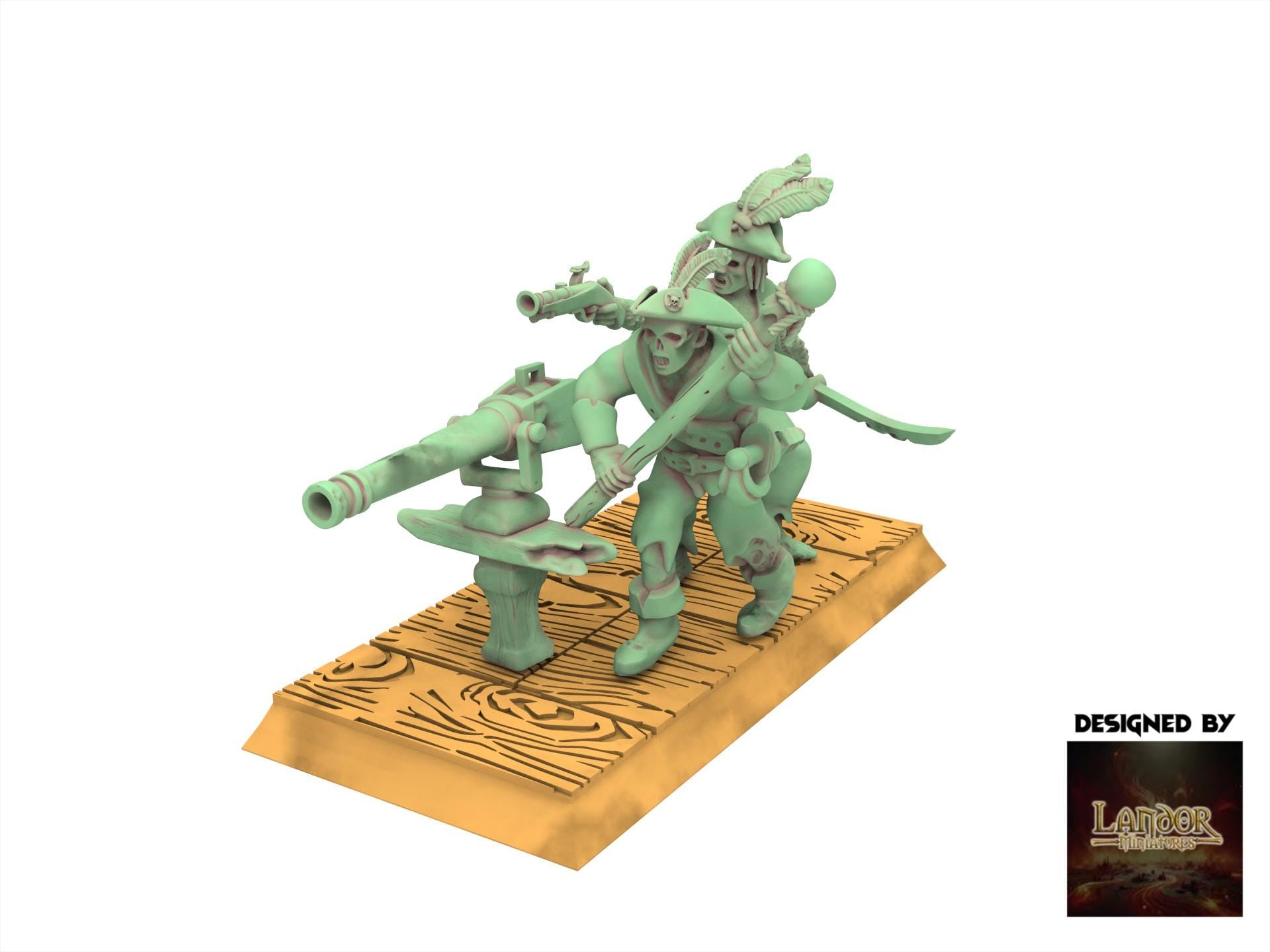 Zombie Pirates - Zombie Pirates Falconets, The dreaded Zombie Pirates usable for 9th Age, Fantasy Battle, Oldhammer, King of war, D&D