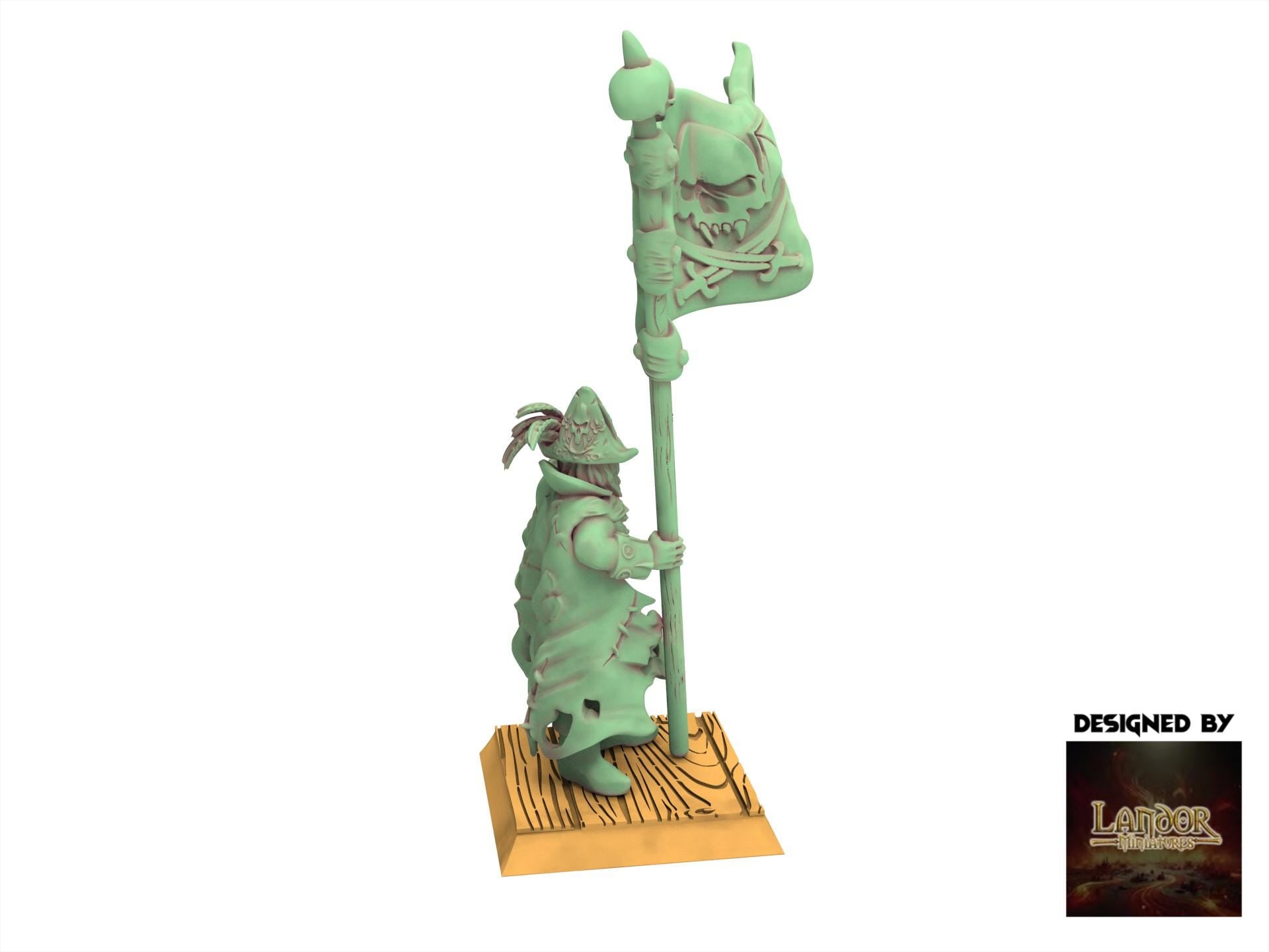 Zombie Pirates - Vampire Captain Banner, The dreaded Zombie Pirates usable for 9th Age, Fantasy Battle, Oldhammer, King of war, D&D