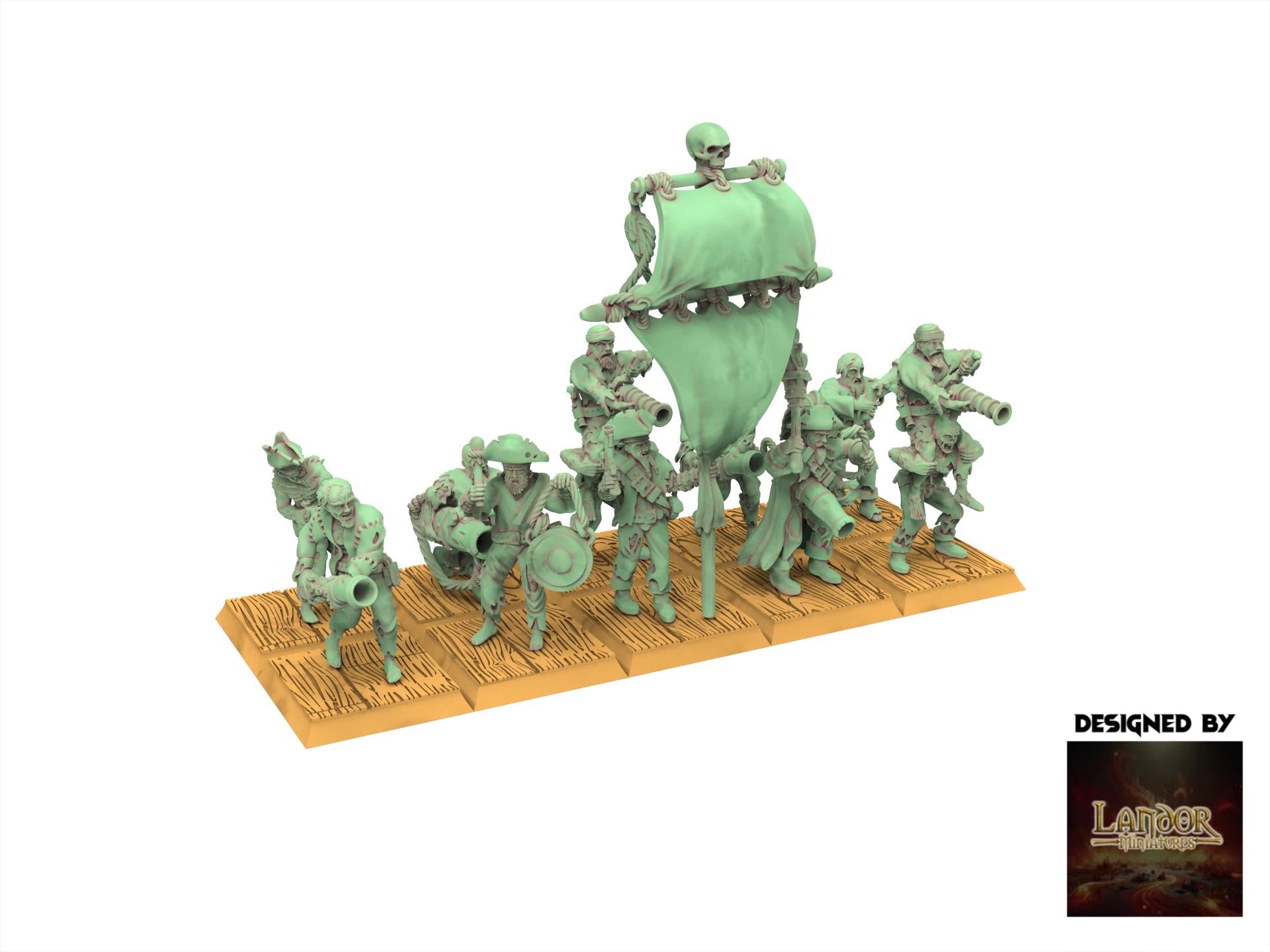 Zombie Pirates - Zombie Pirates Gunners, The dreaded Zombie Pirates usable for 9th Age, Fantasy Battle, Oldhammer, King of war, D&D
