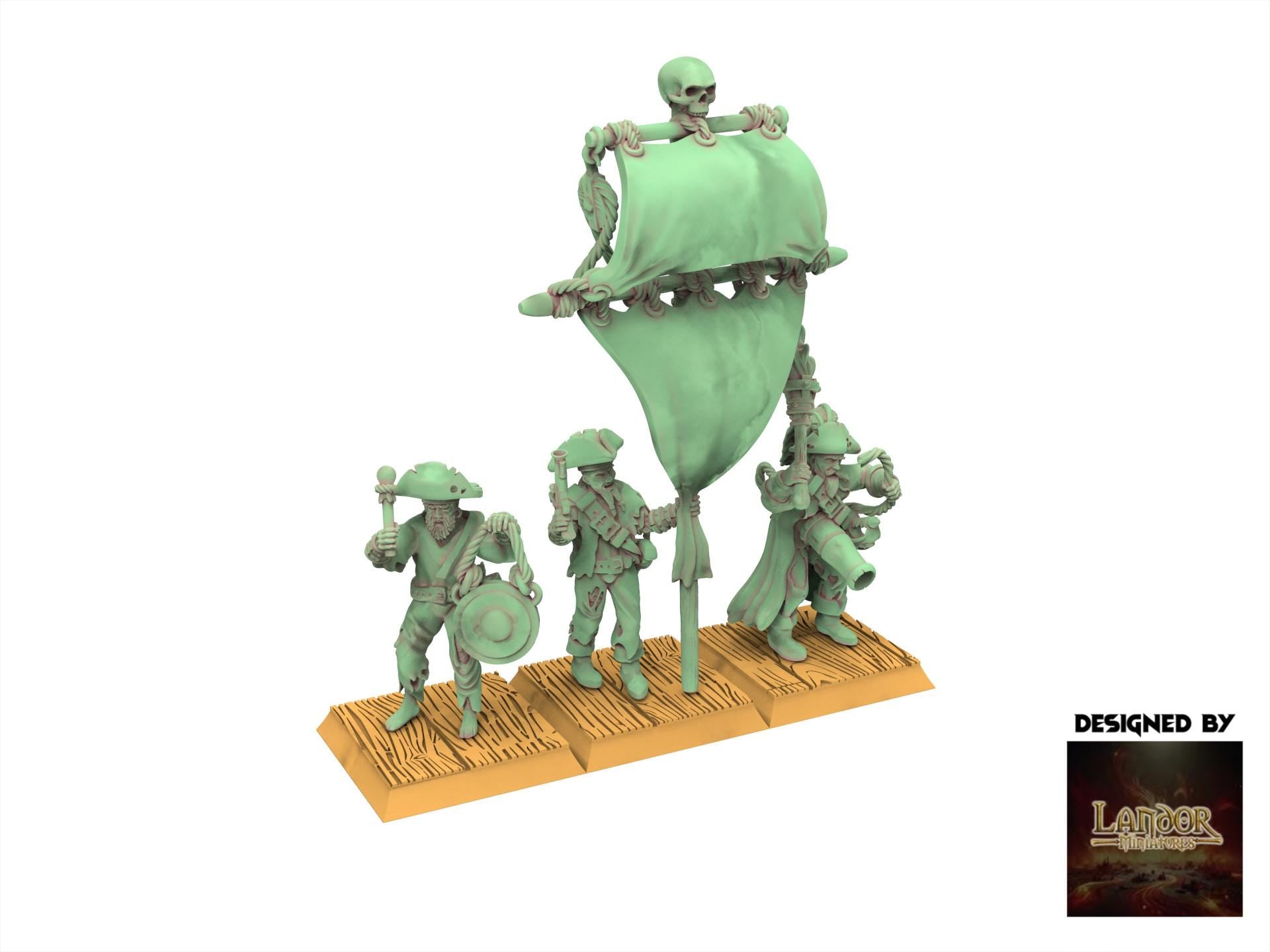 Zombie Pirates - Zombie Pirates Gunners, The dreaded Zombie Pirates usable for 9th Age, Fantasy Battle, Oldhammer, King of war, D&D