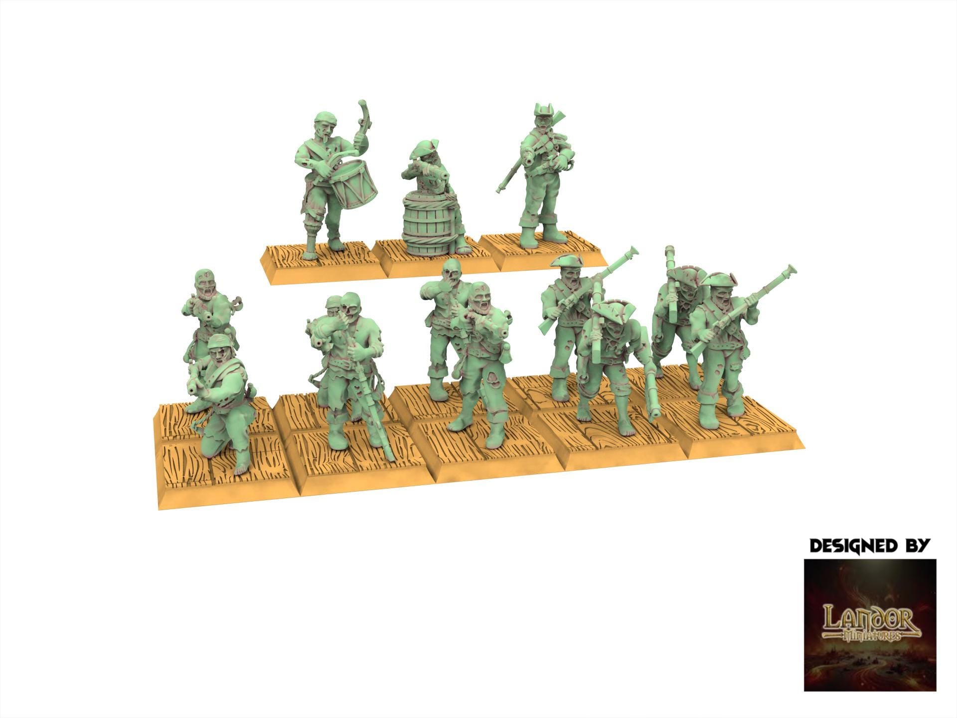 Zombie Pirates - Zombie Buccaneers, The dreaded Zombie Pirates usable for 9th Age, Fantasy Battle, Oldhammer, King of war, D&D